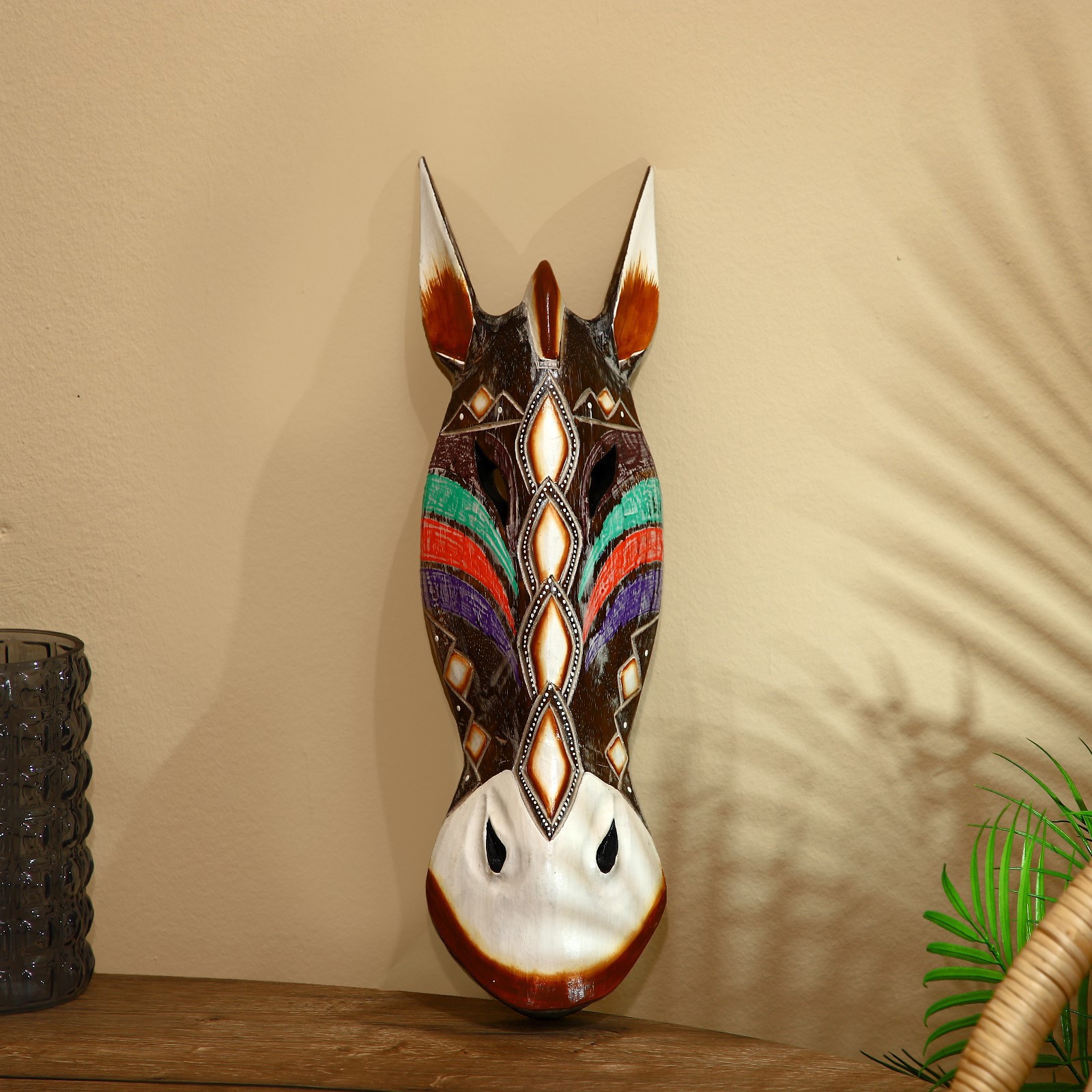 Изображение товара Панно маска интерьерная "Зебра" цветные полосы и ромбы, 50 см