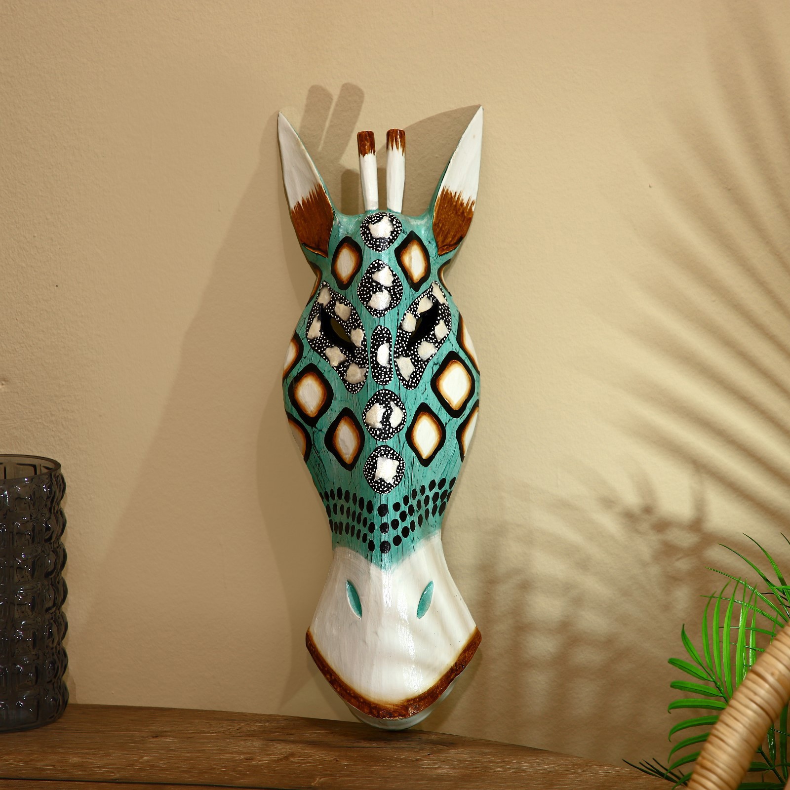 Изображение товара Панно маска интерьерная "Зебра" мятная с точками, 50 см