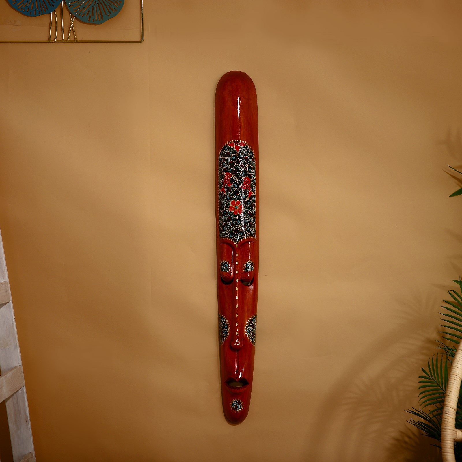 Изображение товара Панно маска настенная "Ломбок стайл" с рыбками, 100x13x6 см