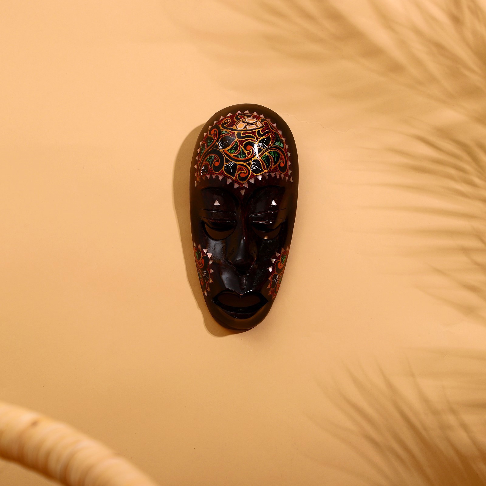 Изображение товара Панно маска настенная "Ломбок стайл" черепаха и цветы, 20x10x5 см