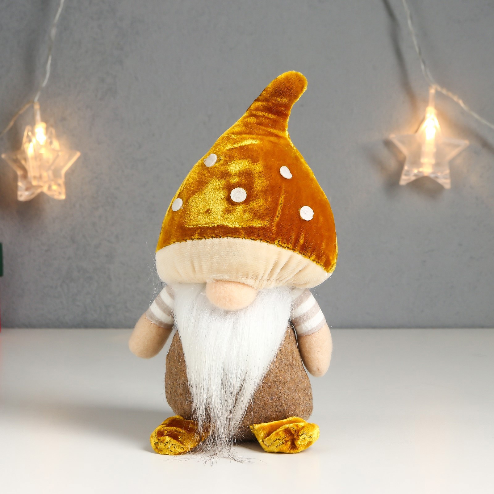 Изображение товара Кукла интерьерная "Гном- лесной грибочек" 15x9x7см