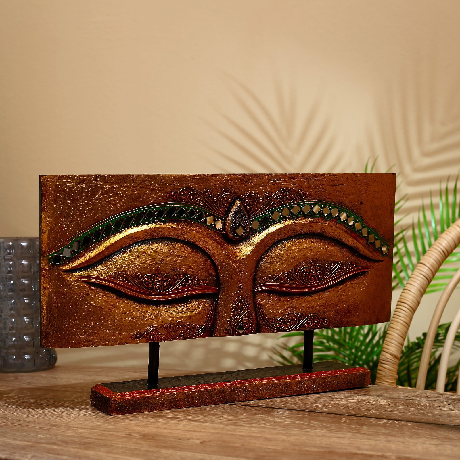 Изображение товара Интерьерный сувенир "Глаза" золотисто-бронзовый 50x6x27 см