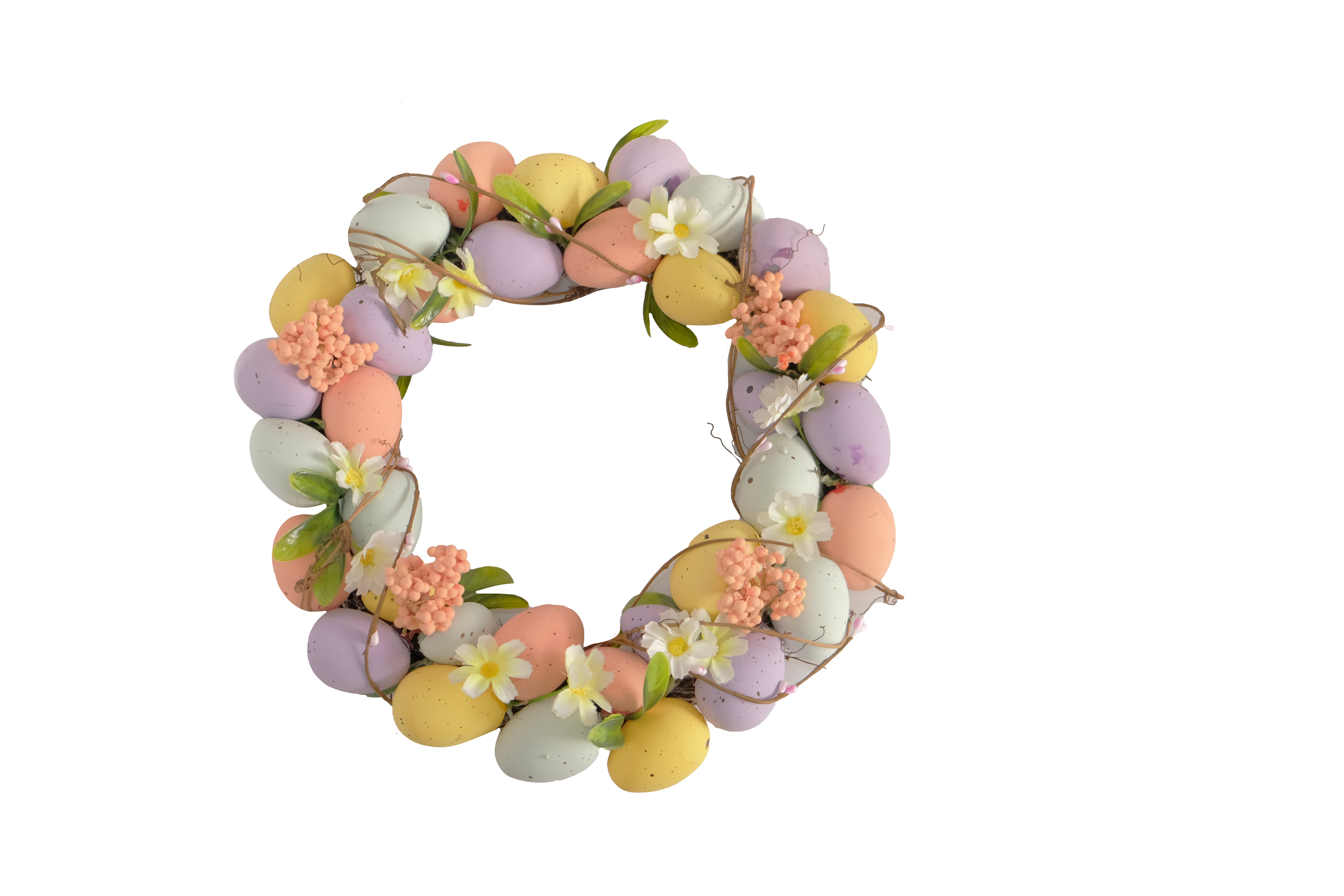 Изображение товара Пасхальный венок с яйцами 32x32 см - декоративная накладка из полиэстера