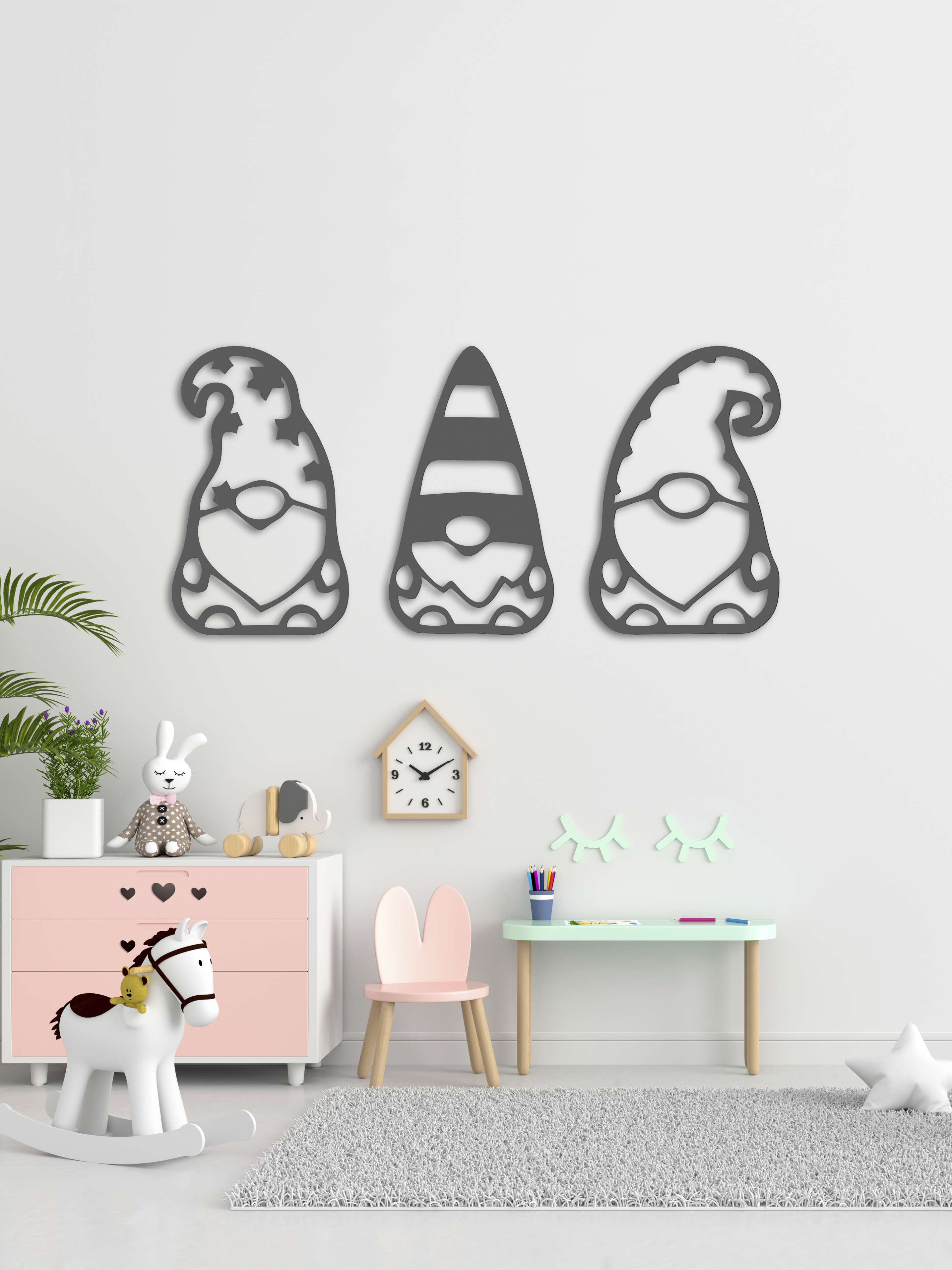 Изображение товара Панно ARTCORE Гномы Серый 80 см Фанера