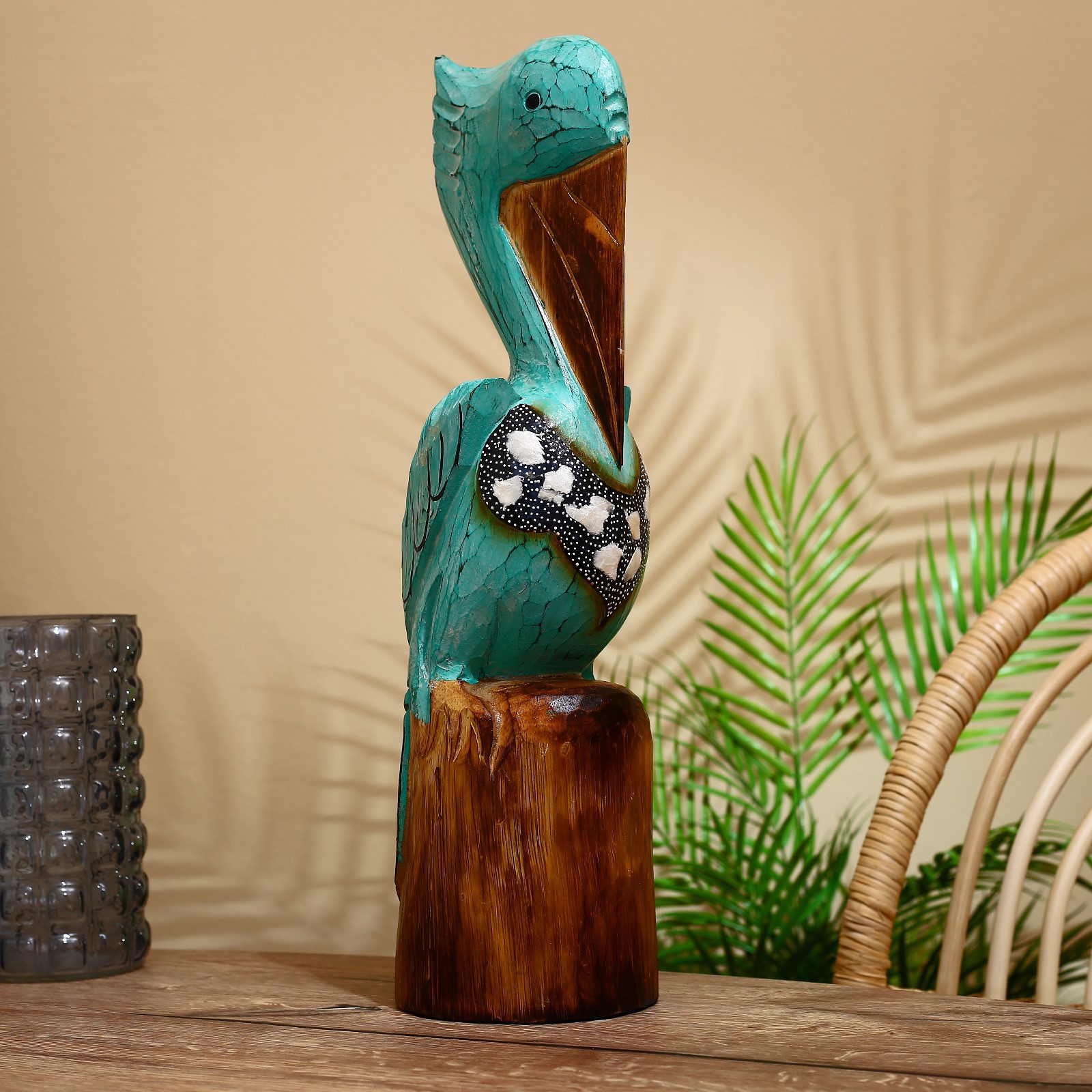 Изображение товара Интерьерный сувенир "Пеликан" зелёный 50 см