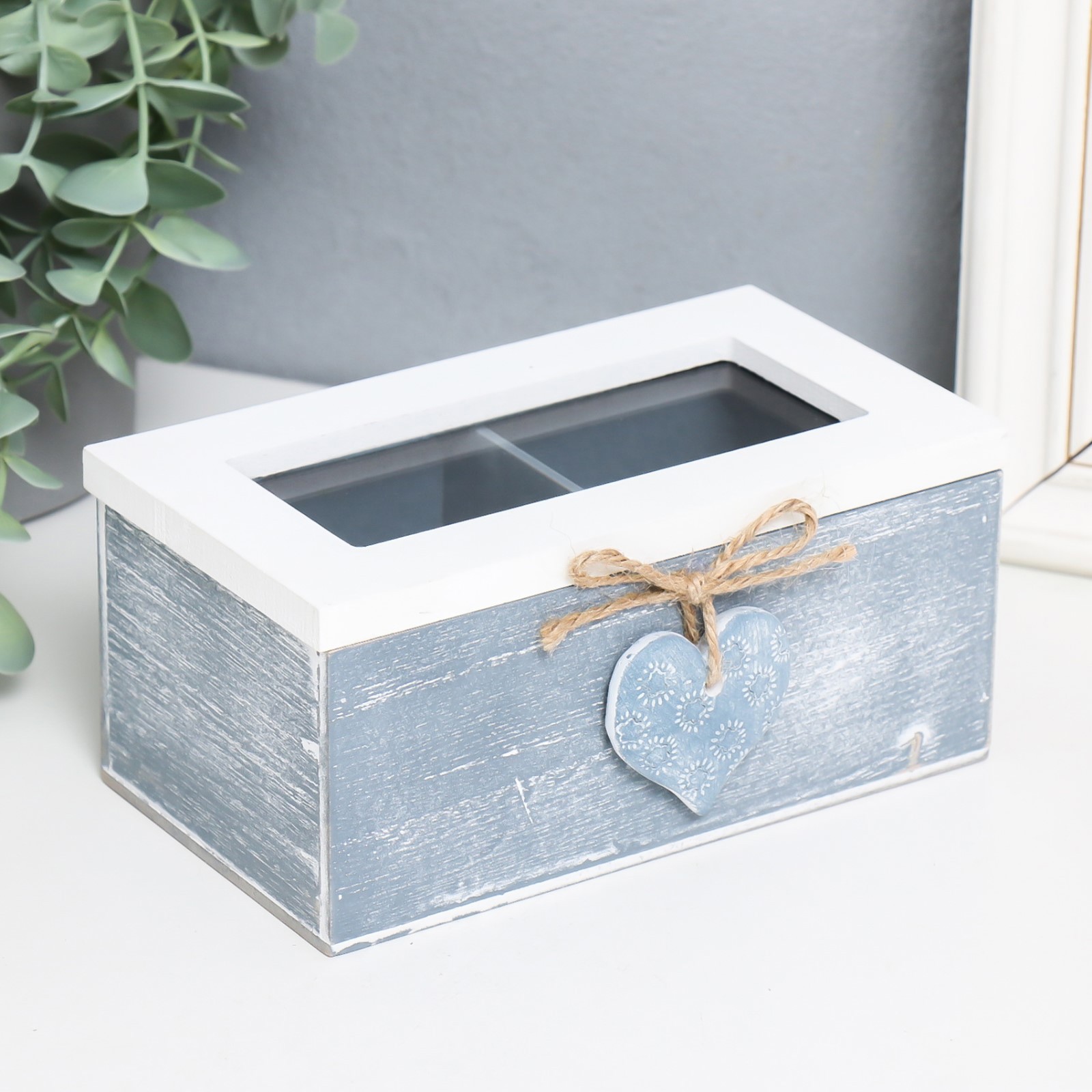 Изображение товара Шкатулка с делениями "Звёздное сердце" 16.4x9x7 см