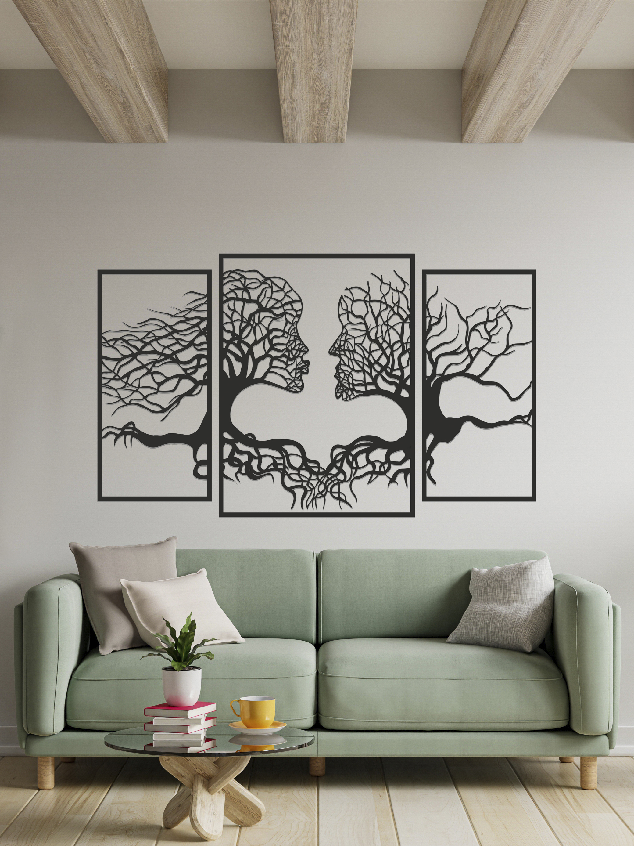 Изображение товара Декоративное панно ArtCore Лица, черный, 75 см