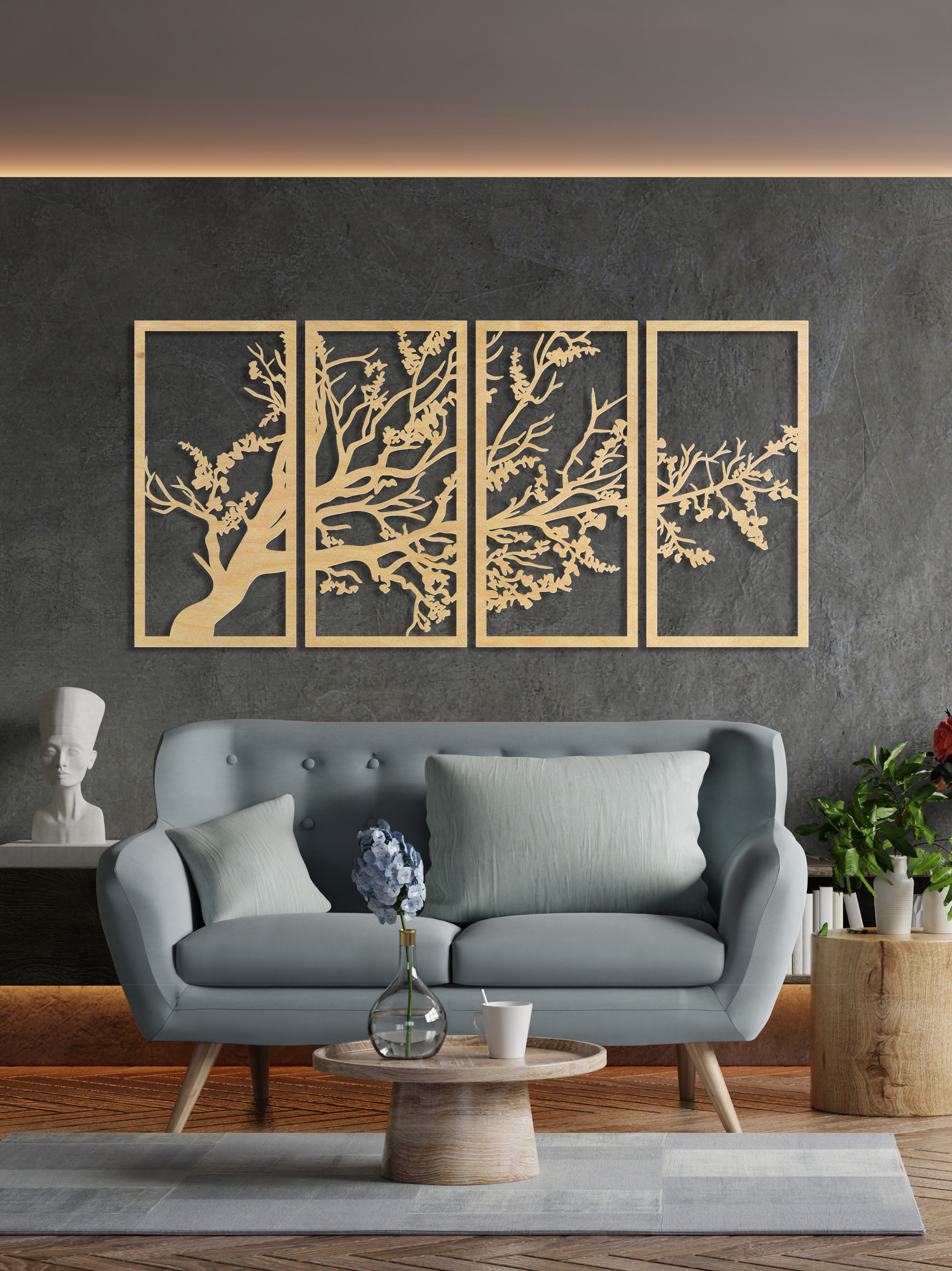 Изображение товара Декоративное деревянное панно ArtCore большое "Ветви" цвет натуральный