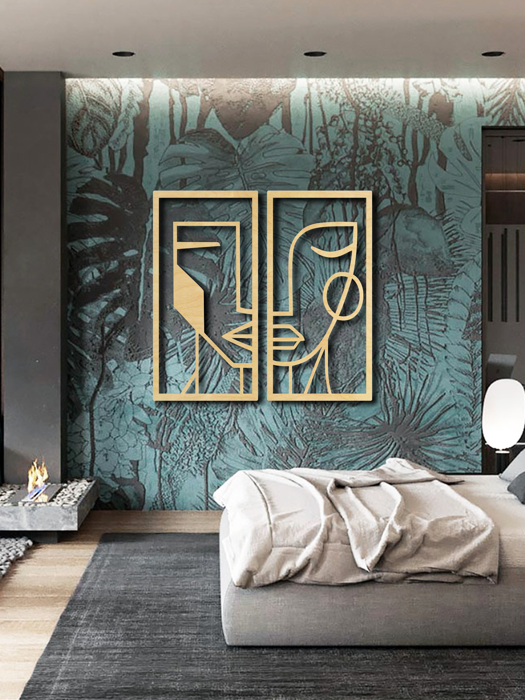 Изображение товара Декоративное панно ArtCore Афро 80 см — березовая фанера, натуральный цвет