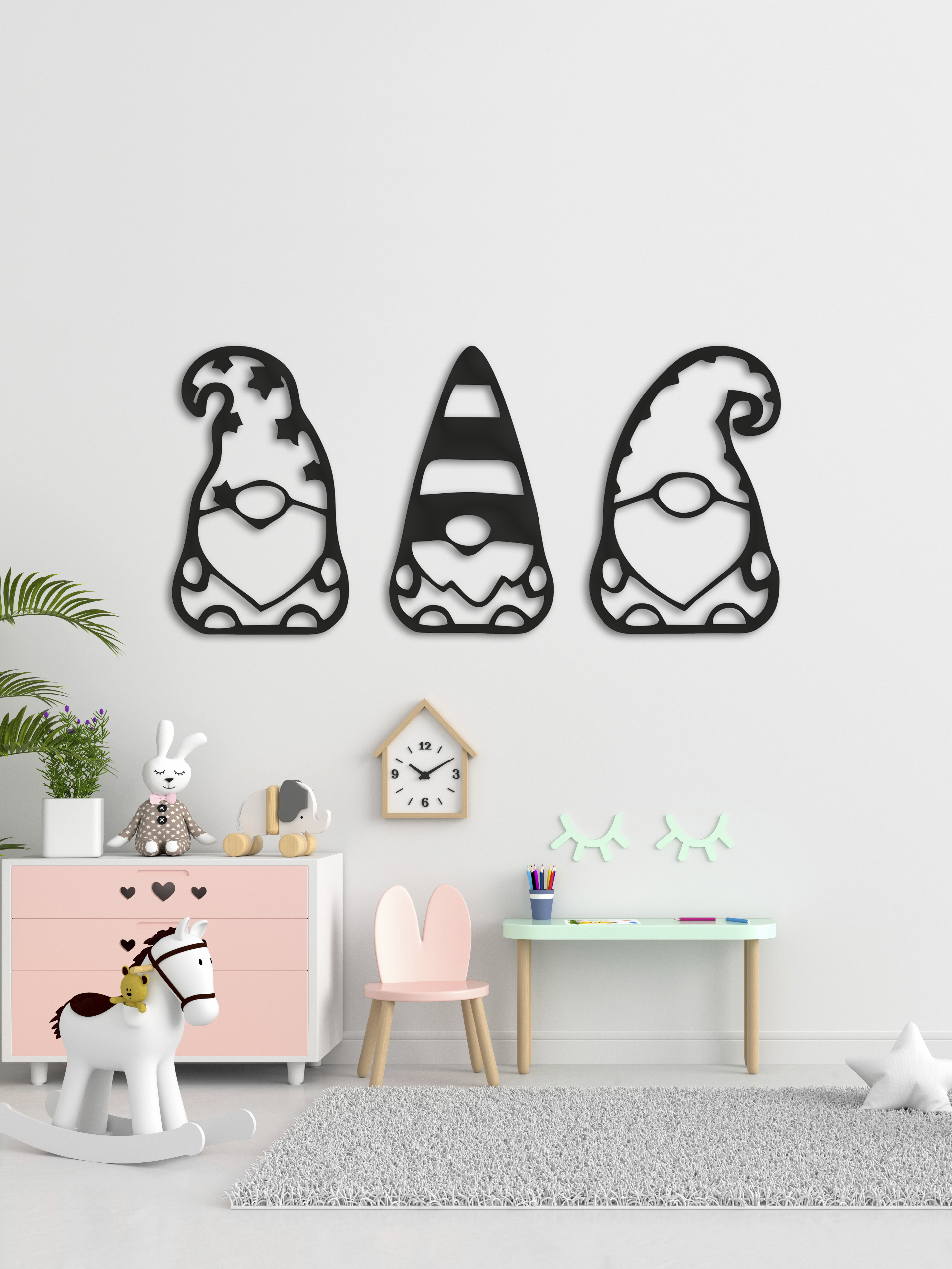 Изображение товара Панно ARTCORE Гномы Черный 160 см из березовой фанеры