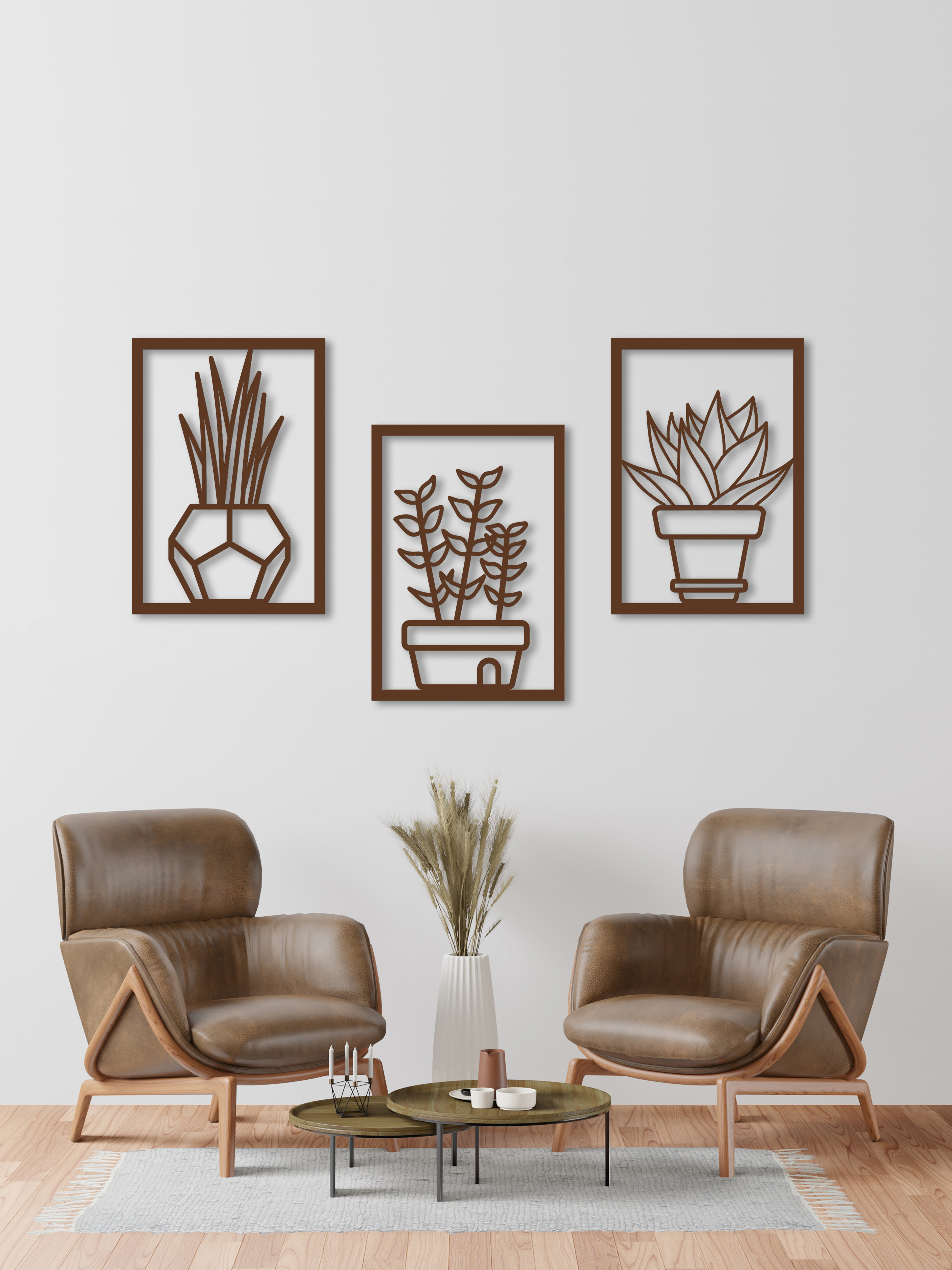 Изображение товара Декоративное деревянное панно ArtCore большое "Горшочки" цвет коричневый Изображение товара Декоративное деревянное панно ArtCore большое "Горшочки" цвет коричневый