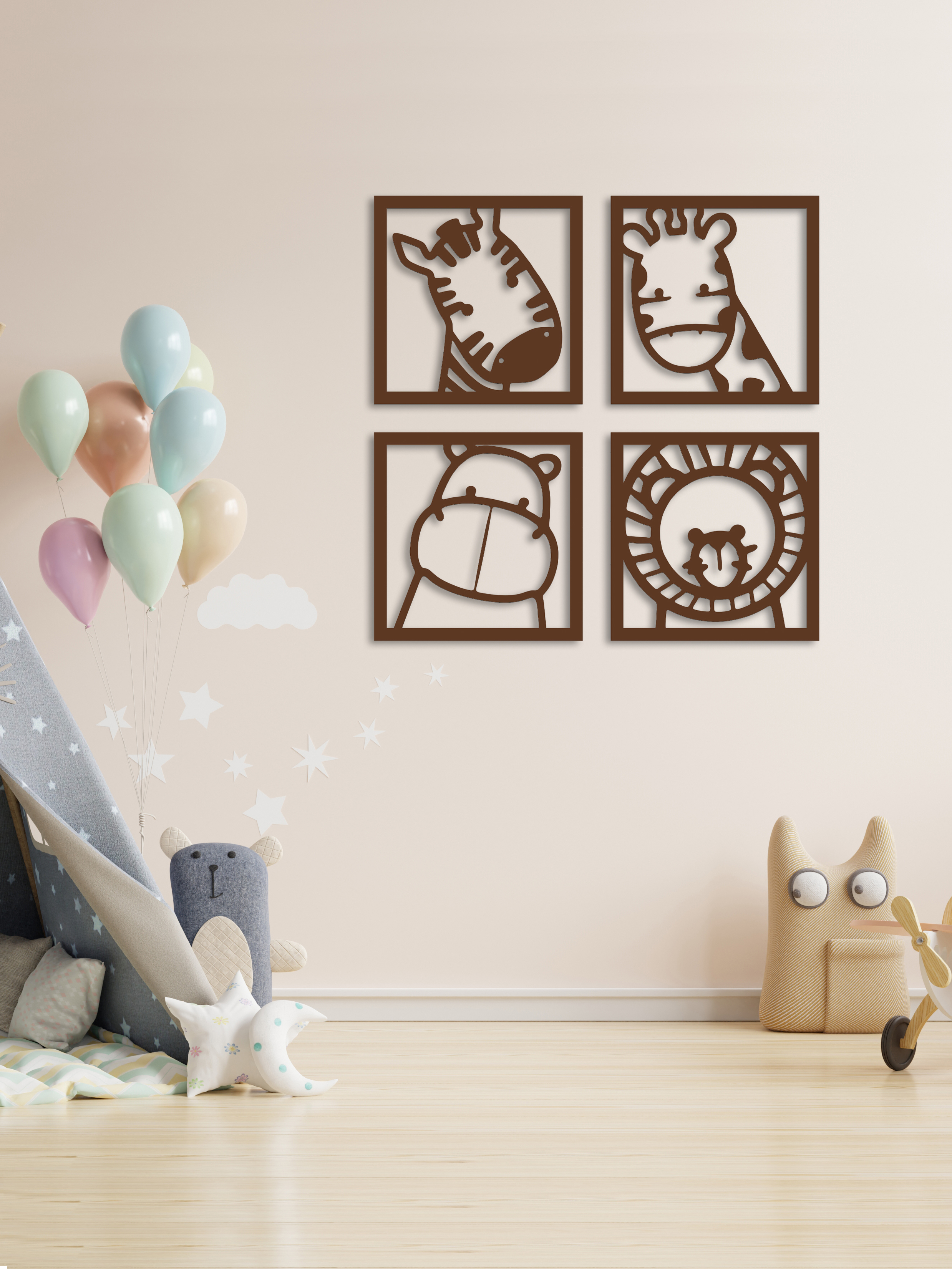 Изображение товара ArtCore Зоопарк — декоративное панно из березовой фанеры, 80 см