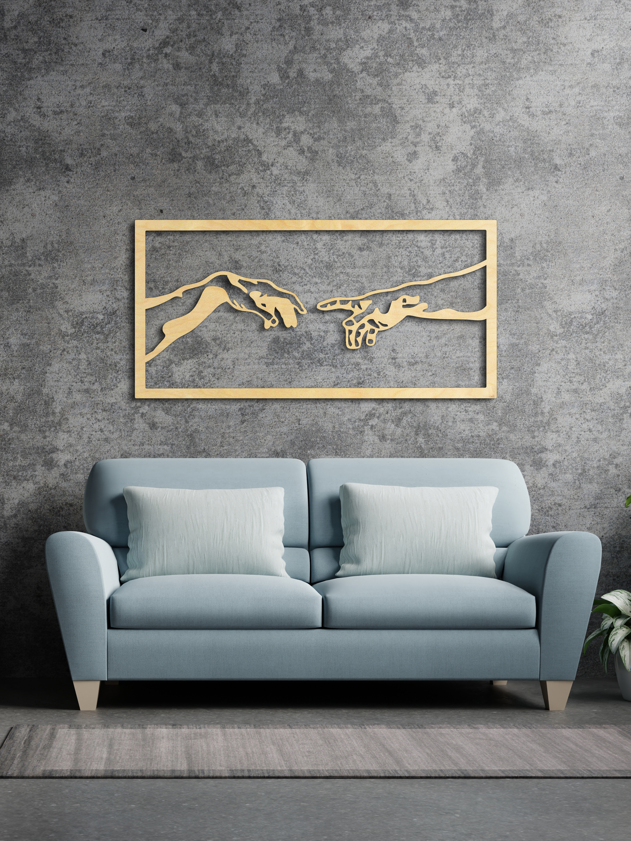 Изображение товара Панно ARTCORE Касание Деревянное декоративное 74 см из фанеры