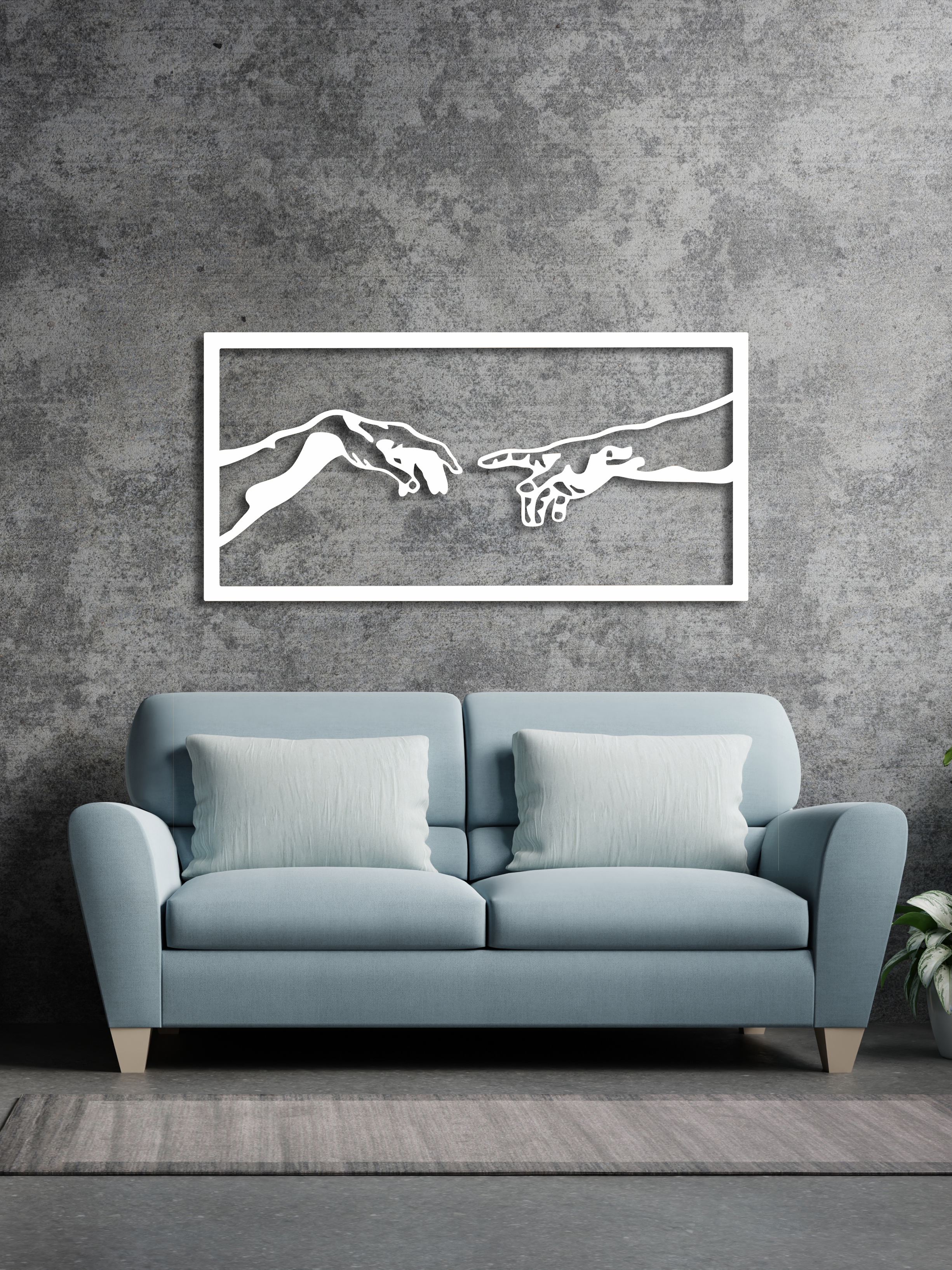 Изображение товара Декоративное деревянное панно ArtCore большое "Касание" цвет белый