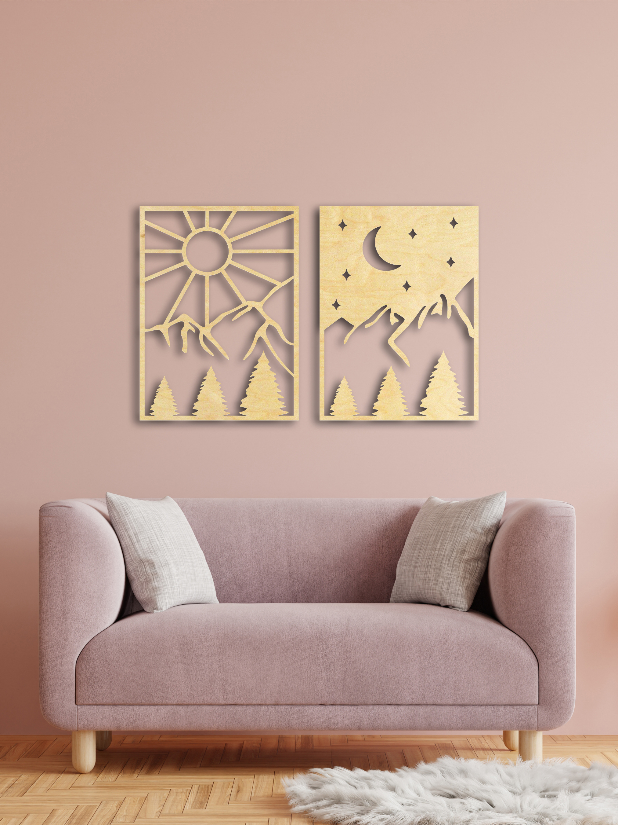 Изображение товара Декоративное панно ArtCore День и ночь 80x4 мм из березовой фанеры