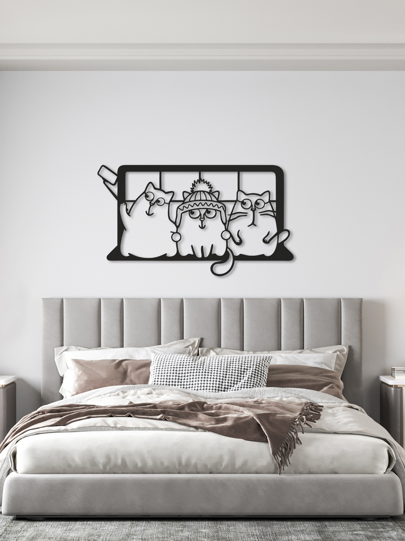 Изображение товара ArtCore Селфи — декоративное панно из березовой фанеры, черное, 68 см