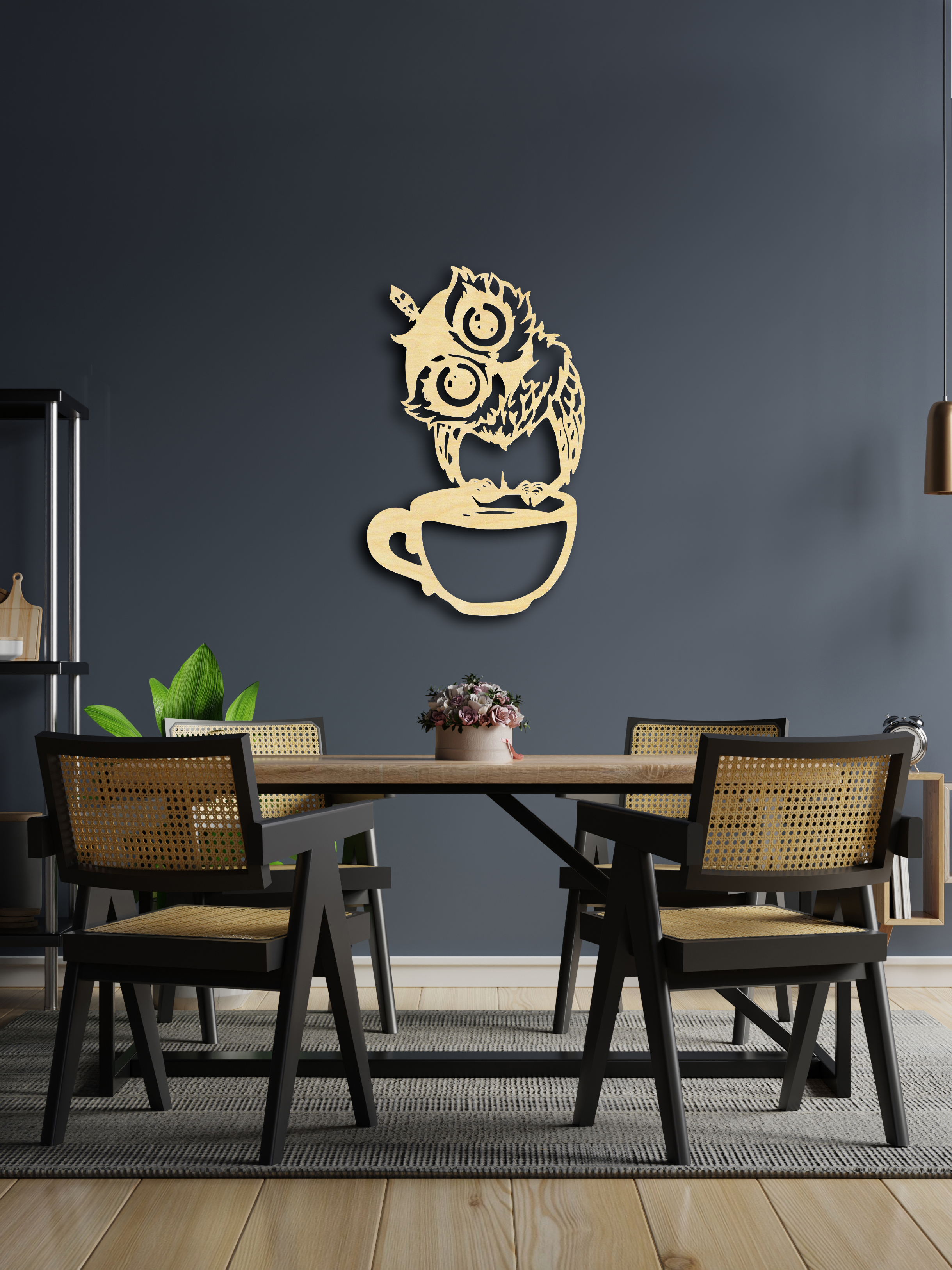 Изображение товара Декоративное деревянное панно ArtCore большое "Сова" цвет натуральный