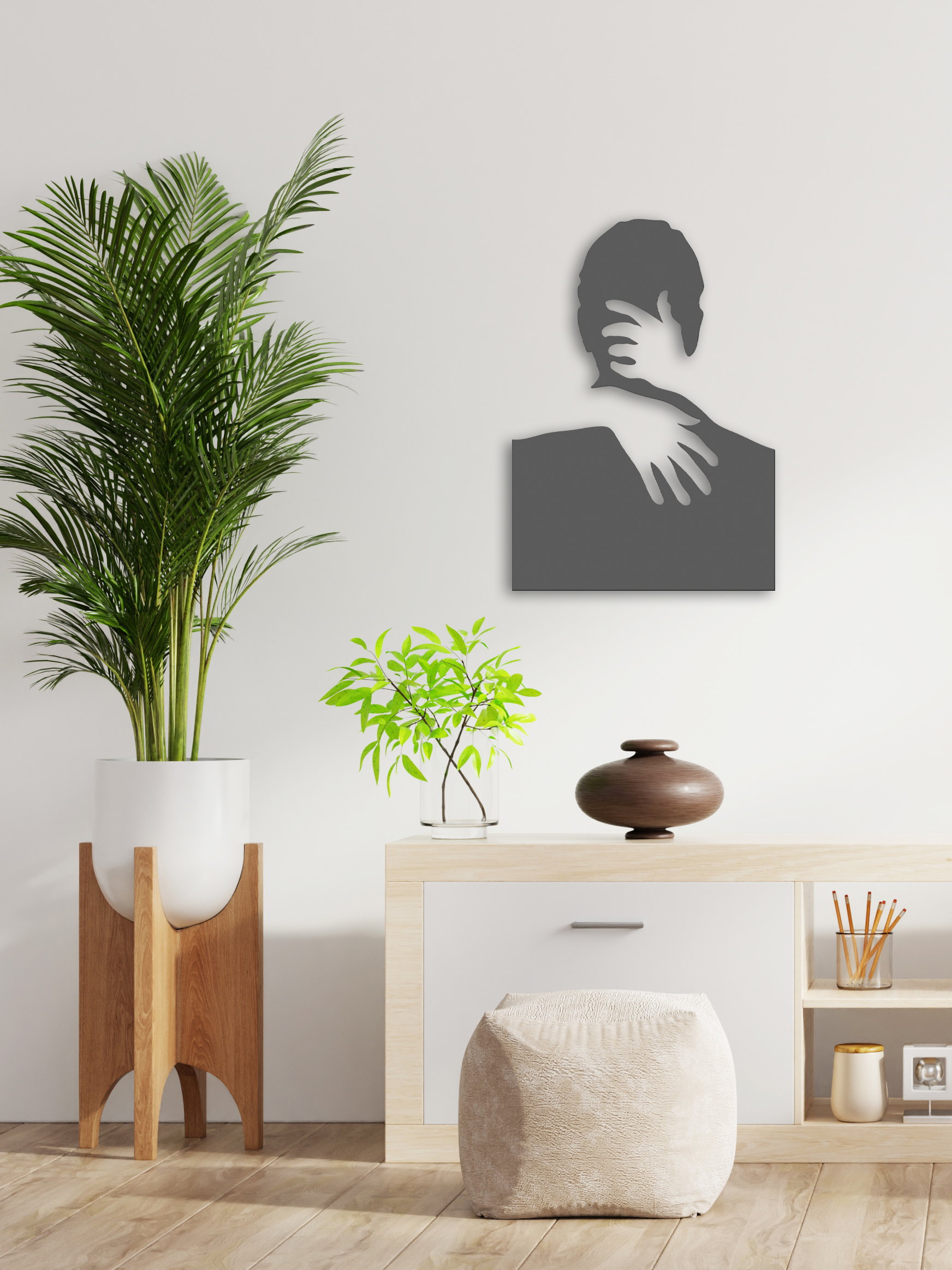 Изображение товара Декоративное деревянное панно ArtCore большое "Нежность" цвет серый