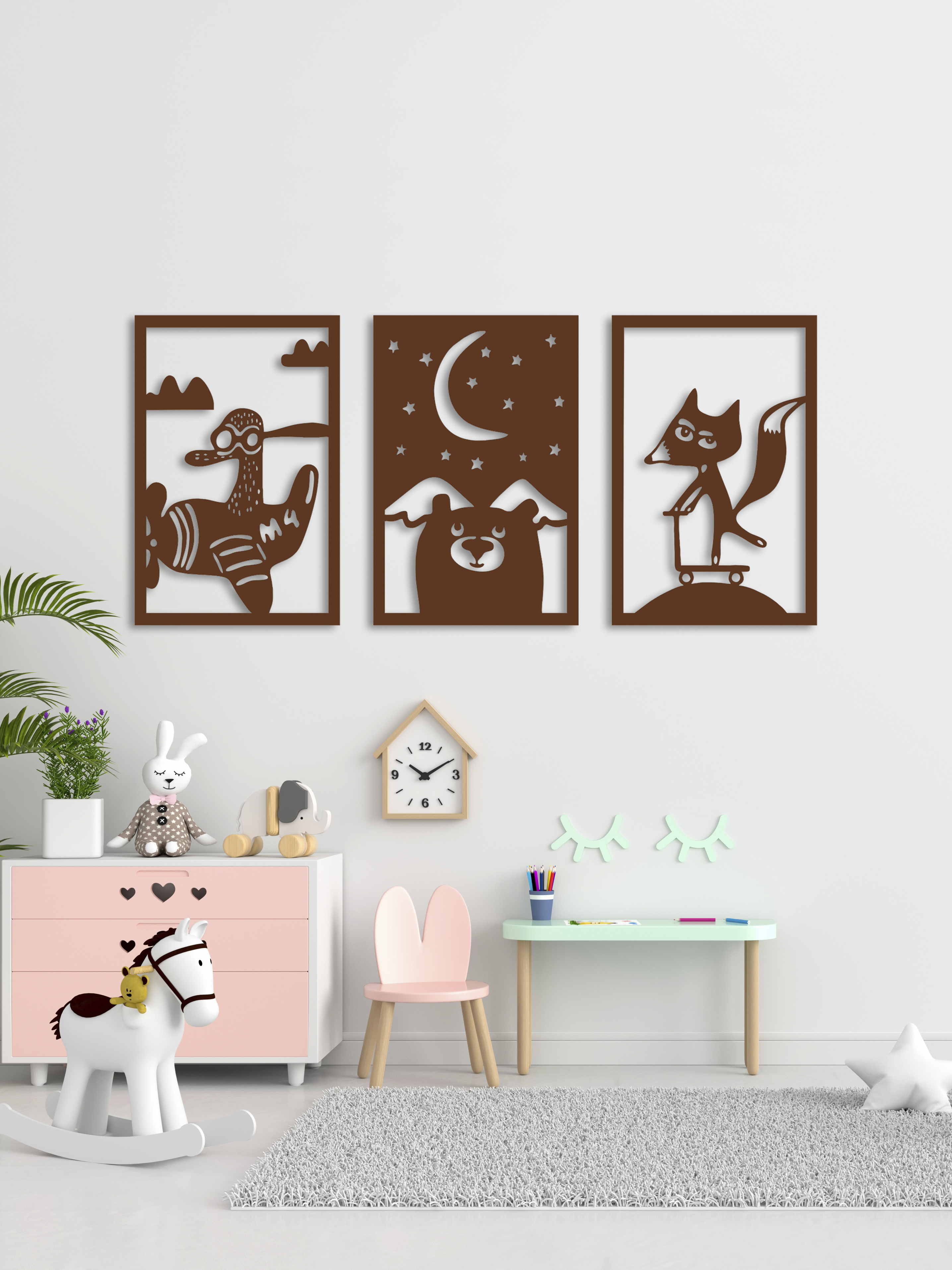 Изображение товара Декоративное деревянное панно ArtCore большое "Мульт" цвет коричневый