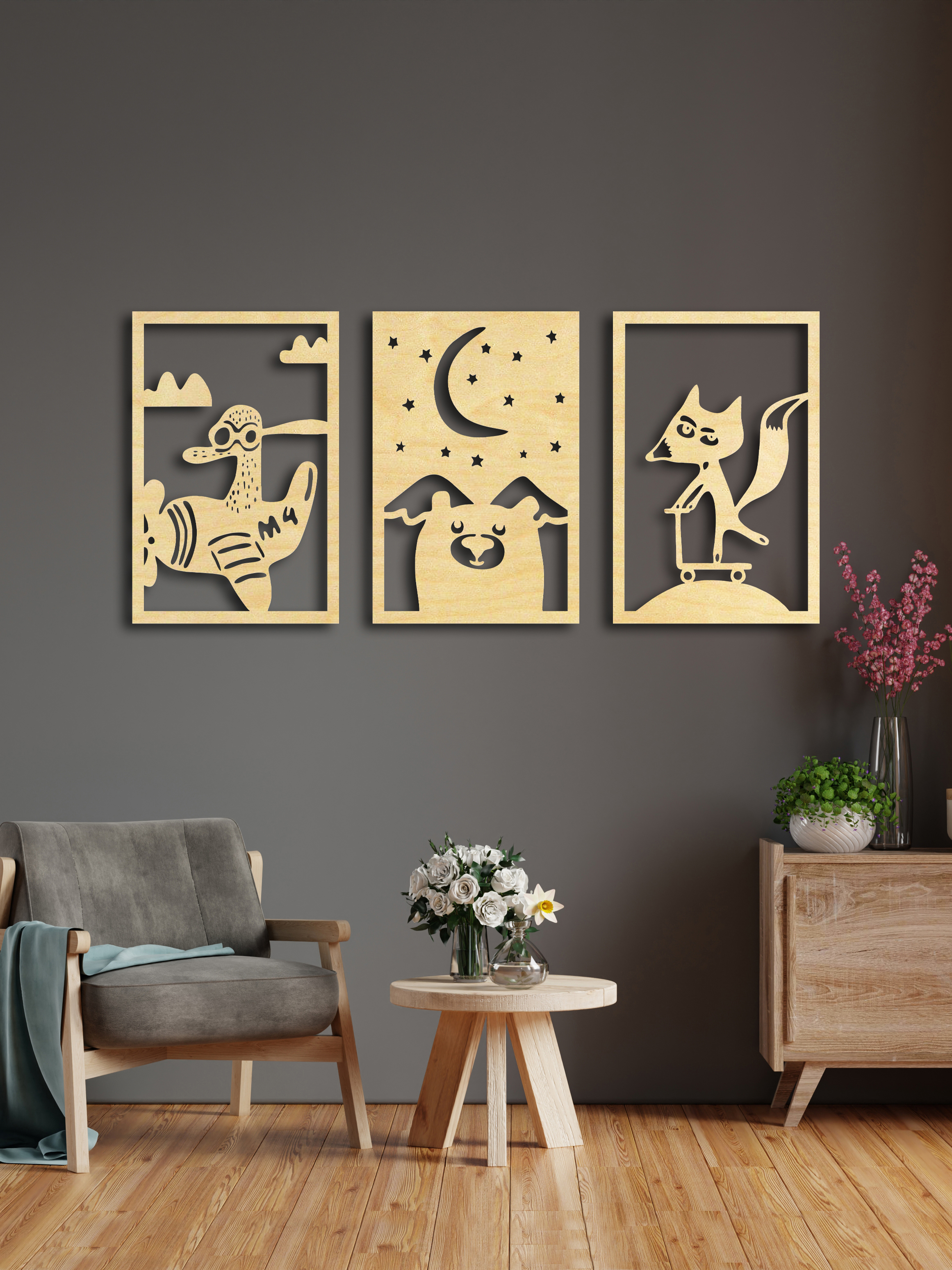 Изображение товара Декоративное панно ArtCore Мульт из березовой фанеры 82 см