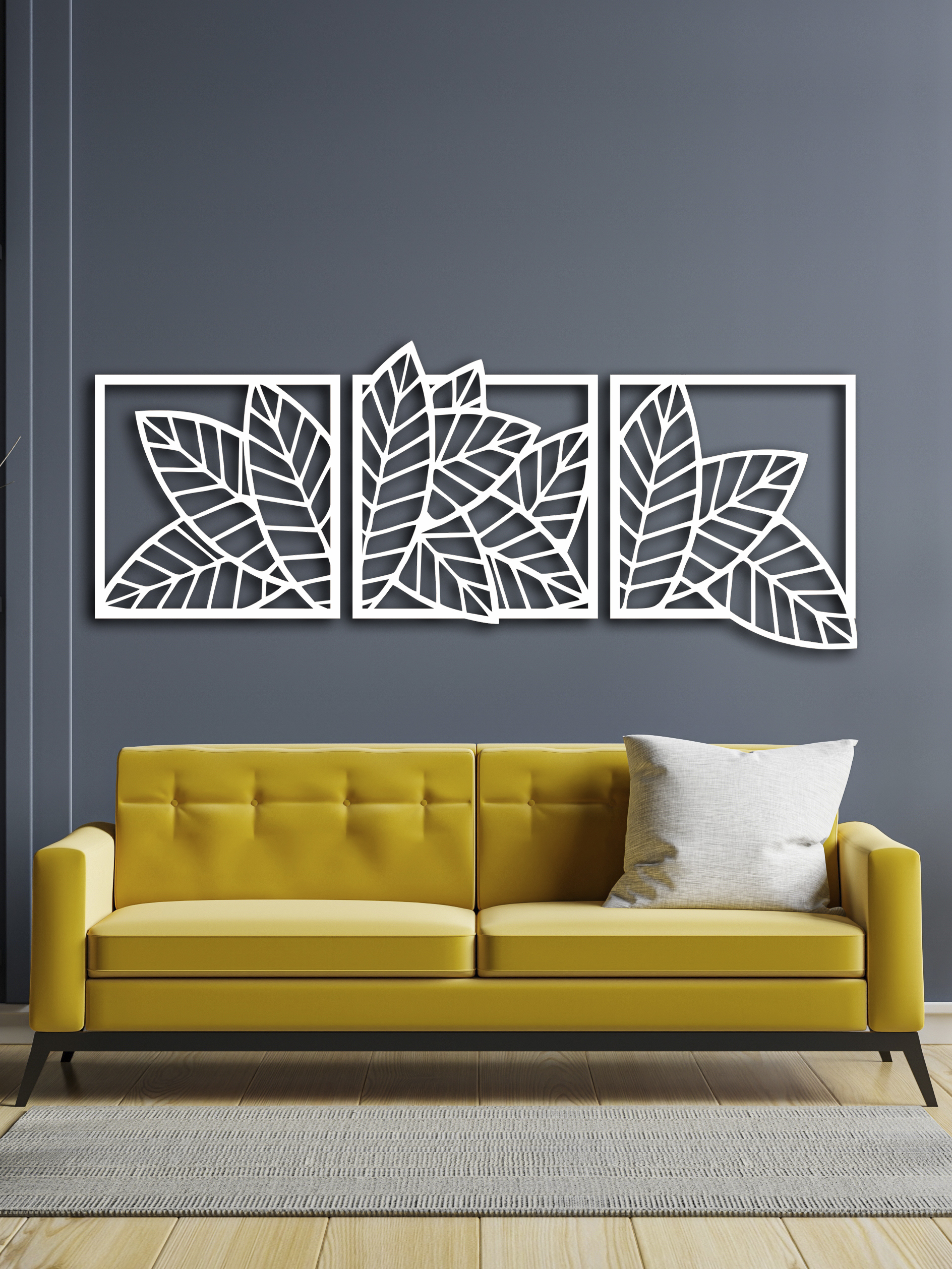 Изображение товара Декоративное деревянное панно ArtCore малое "Симфония" цвет белый