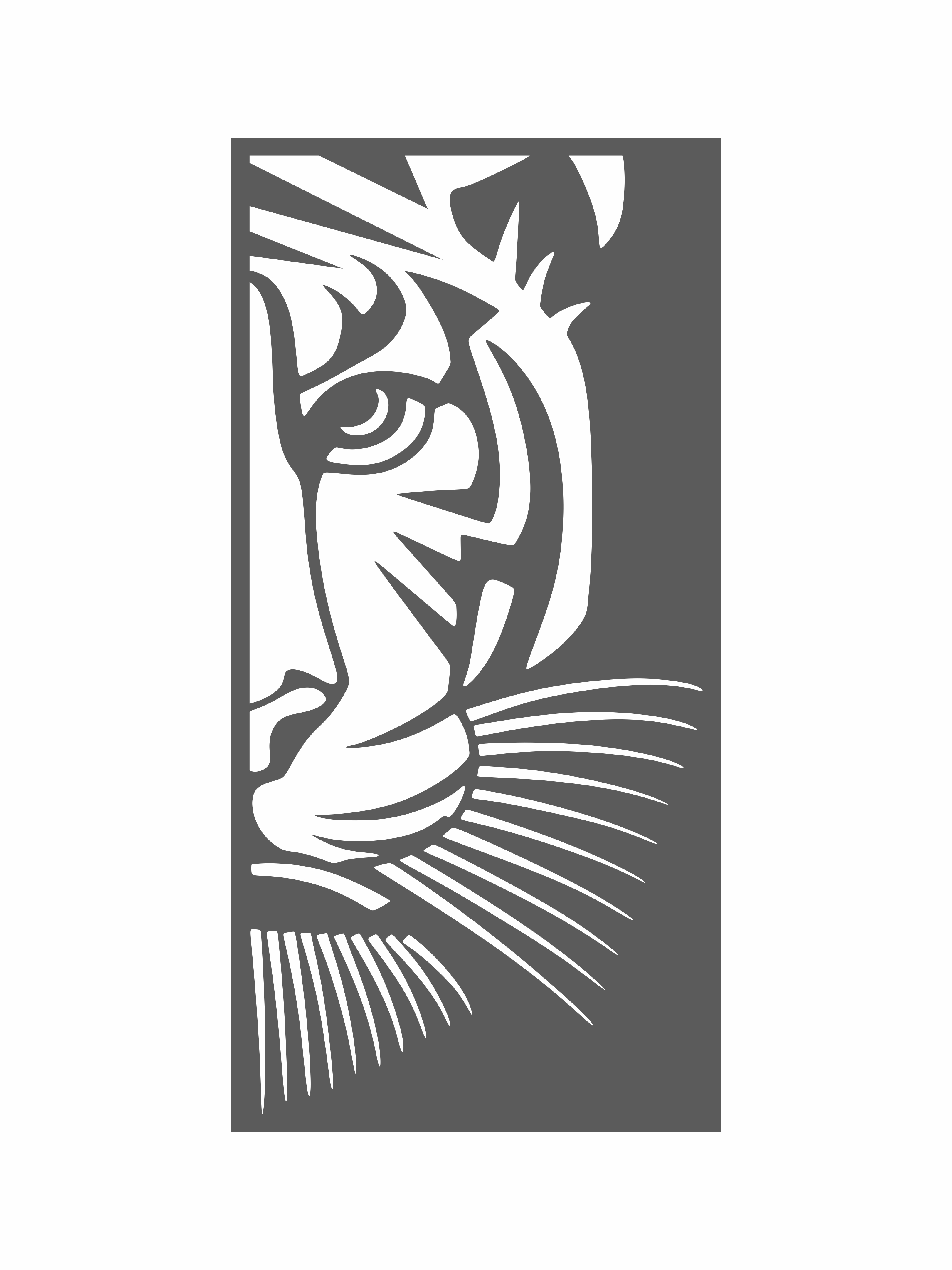 Изображение товара Декоративное деревянное панно ArtCore большое "Тигр" цвет серый