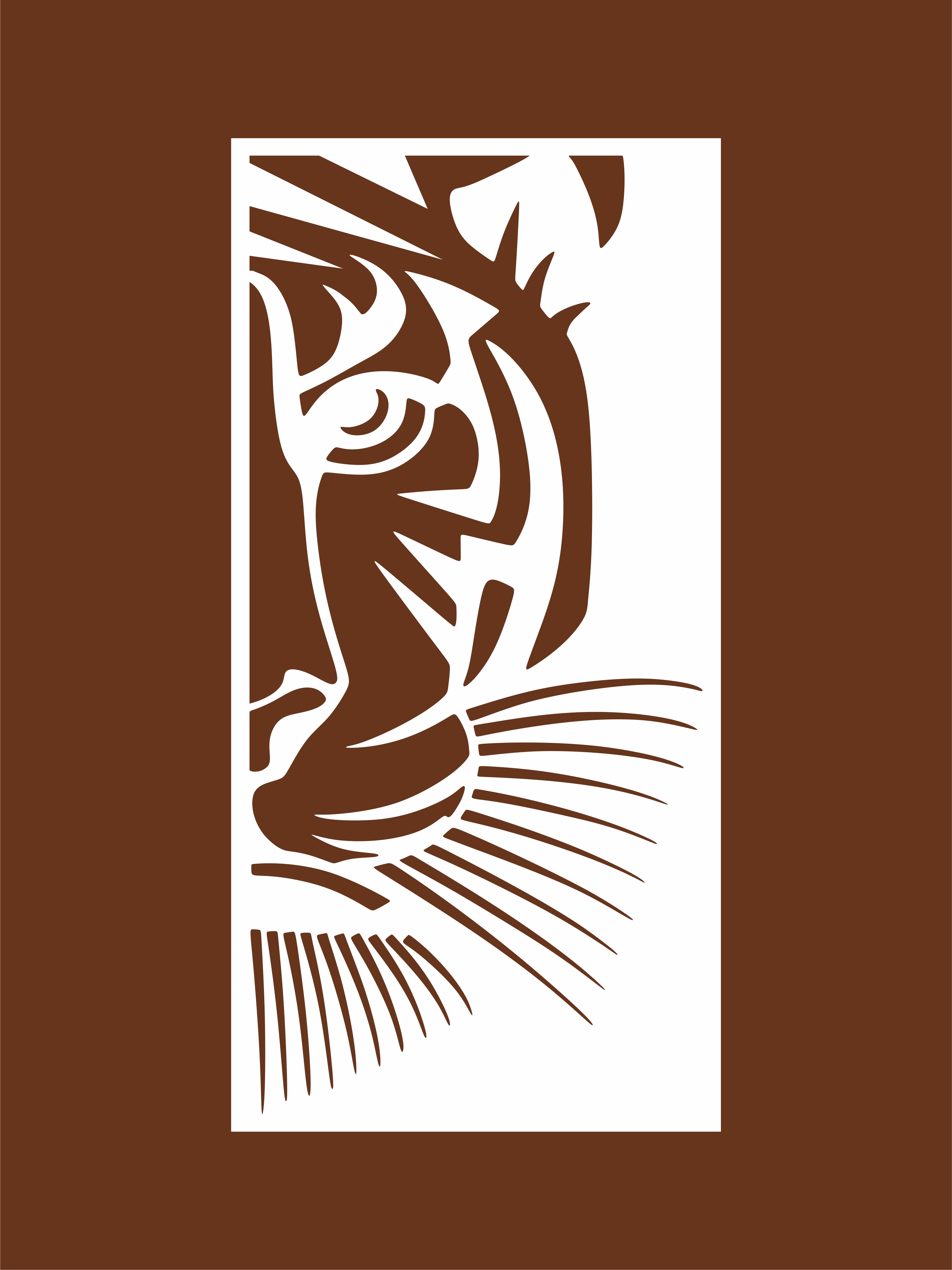 Изображение товара Панно ARTCORE Тигр белый 74 см — настенное деревянное из фанеры