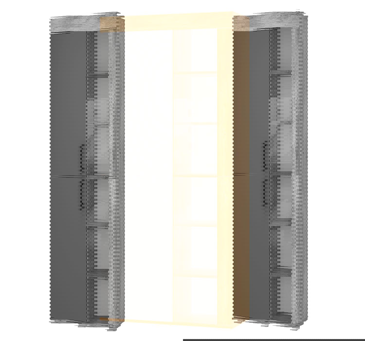 Изображение товара Шкаф распашной из ЛДСП коллекции Прима 90.2x198.4x38.2 см бежевый и темно-серый