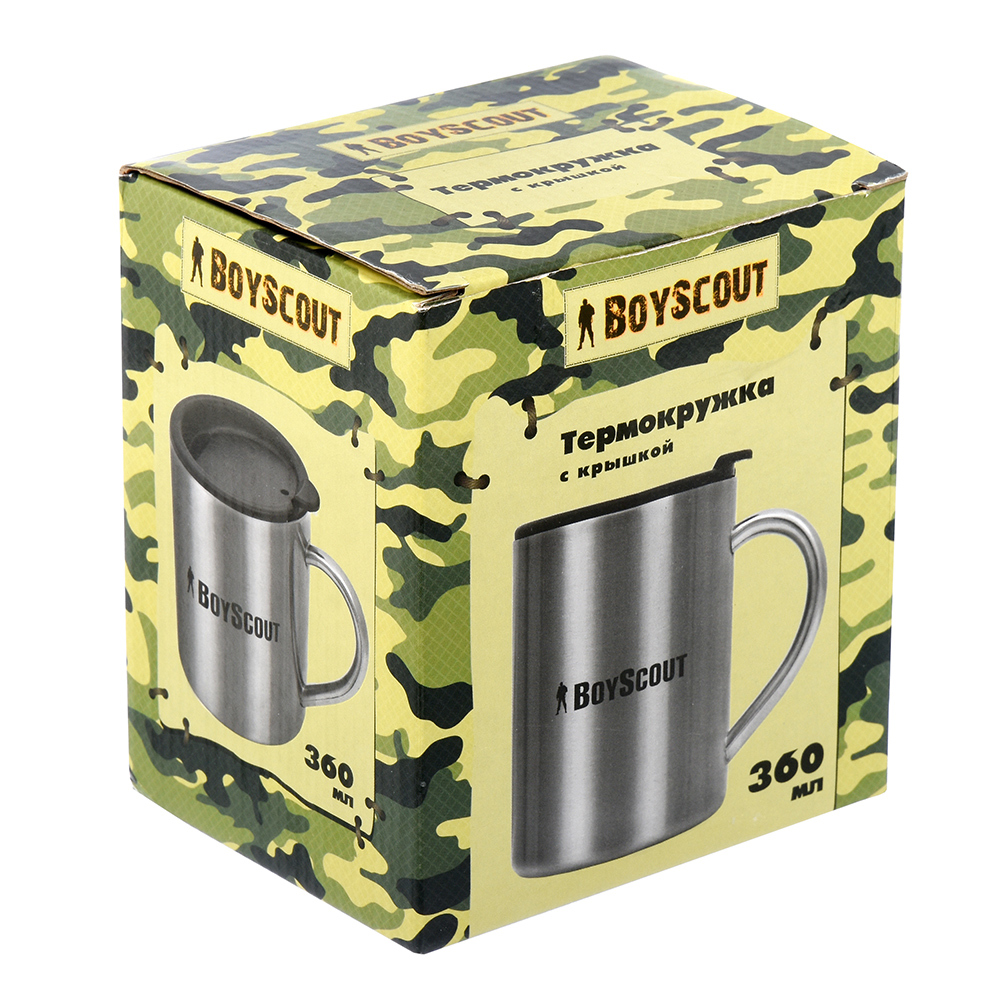 Изображение товара Термокружка Boyscout 61137 360 мл с крышкой из нержавеющей стали для походов и путешествий