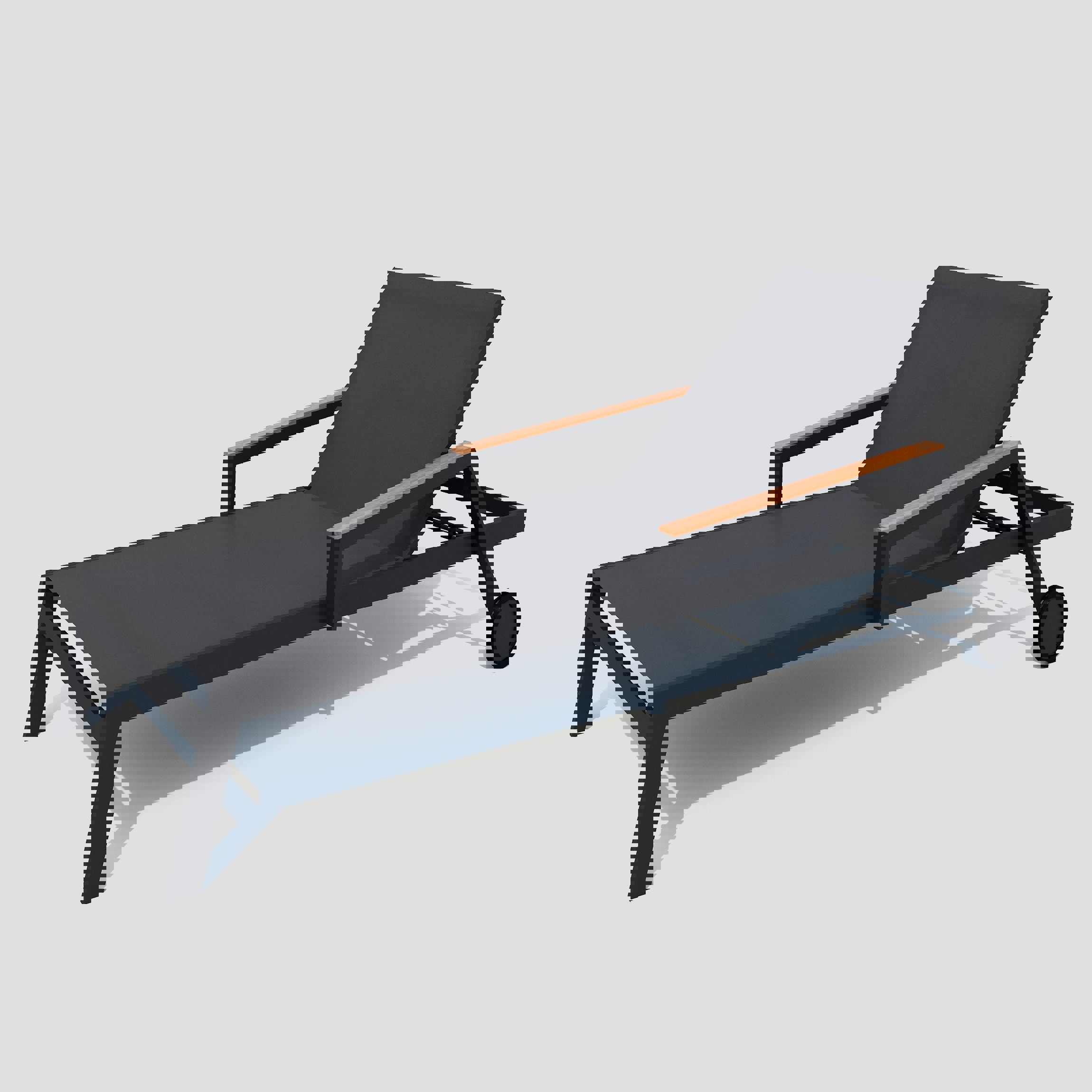 Изображение товара Шезлонг Ideal patio SPONDA 191 см черный металлический регулируемый