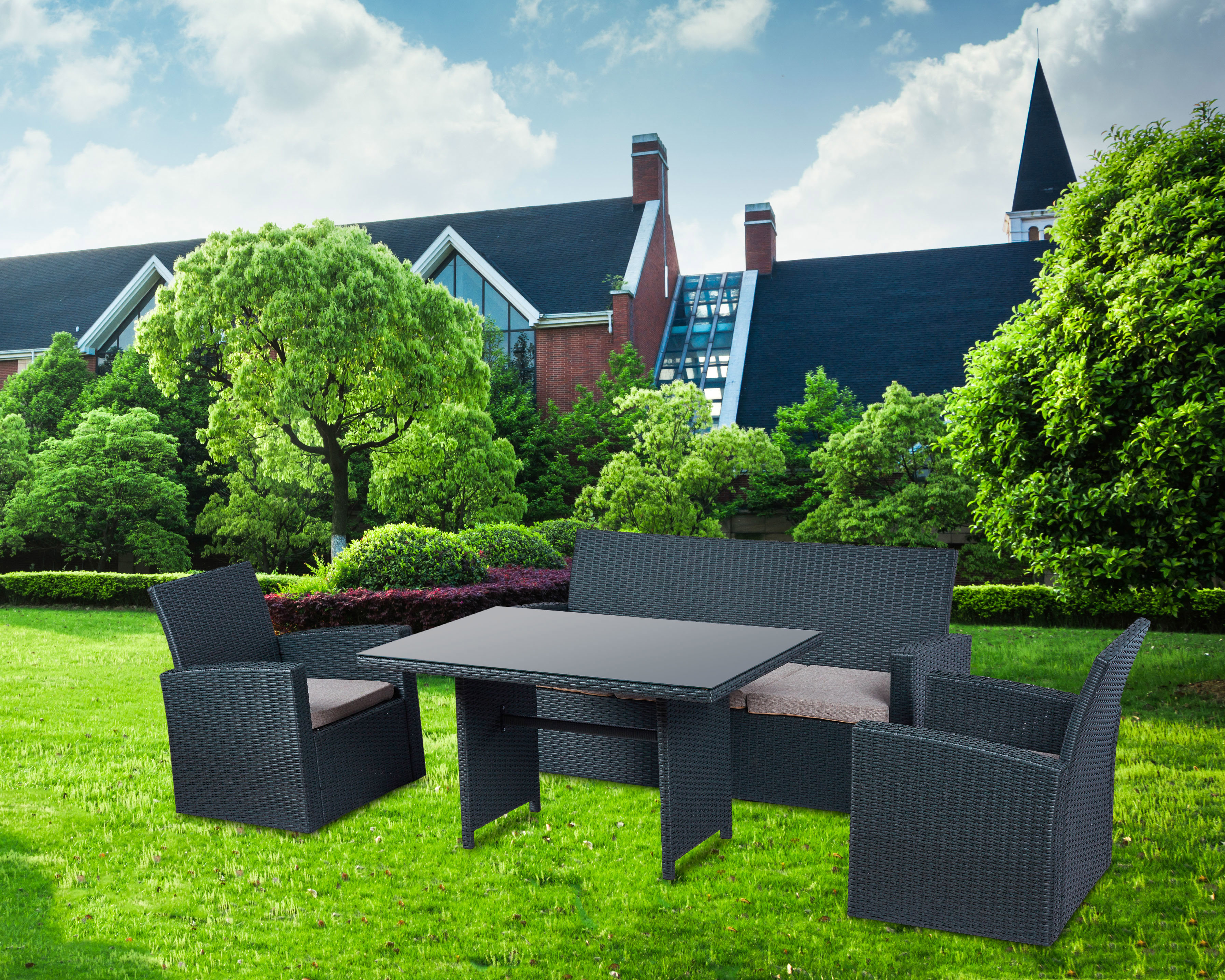 Изображение товара Садовой набор мебели Сицилия из искусственного ротанга, серый