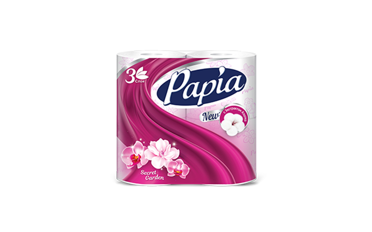 Изображение товара Туалетная бумага PAPIA Secret Garden 32305, 4 шт Изображение товара Туалетная бумага PAPIA Secret Garden 32305, 4 шт