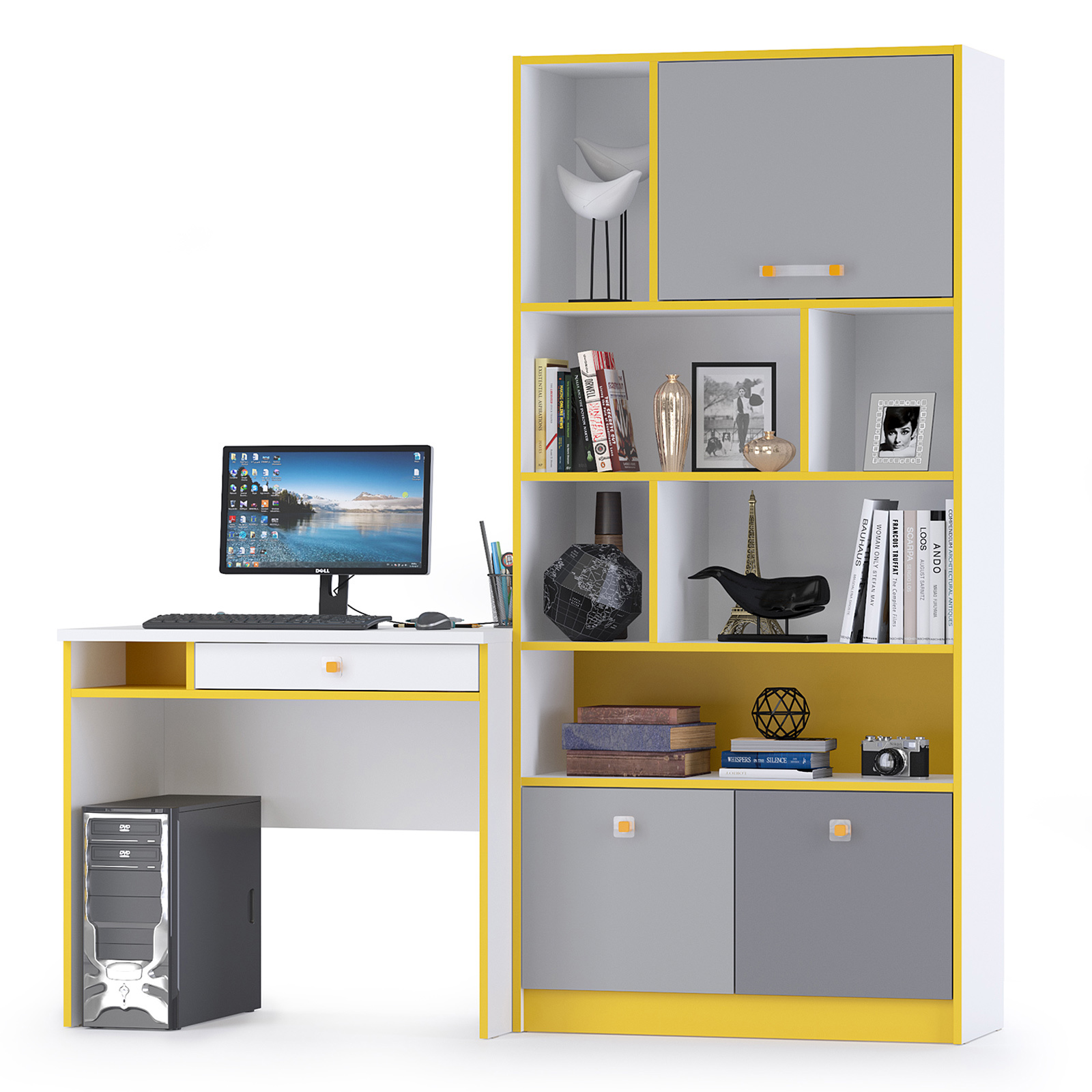 Изображение товара Компьютерный стол Моби Альфа 1024733 172x185x55 см ЛДСП для детей