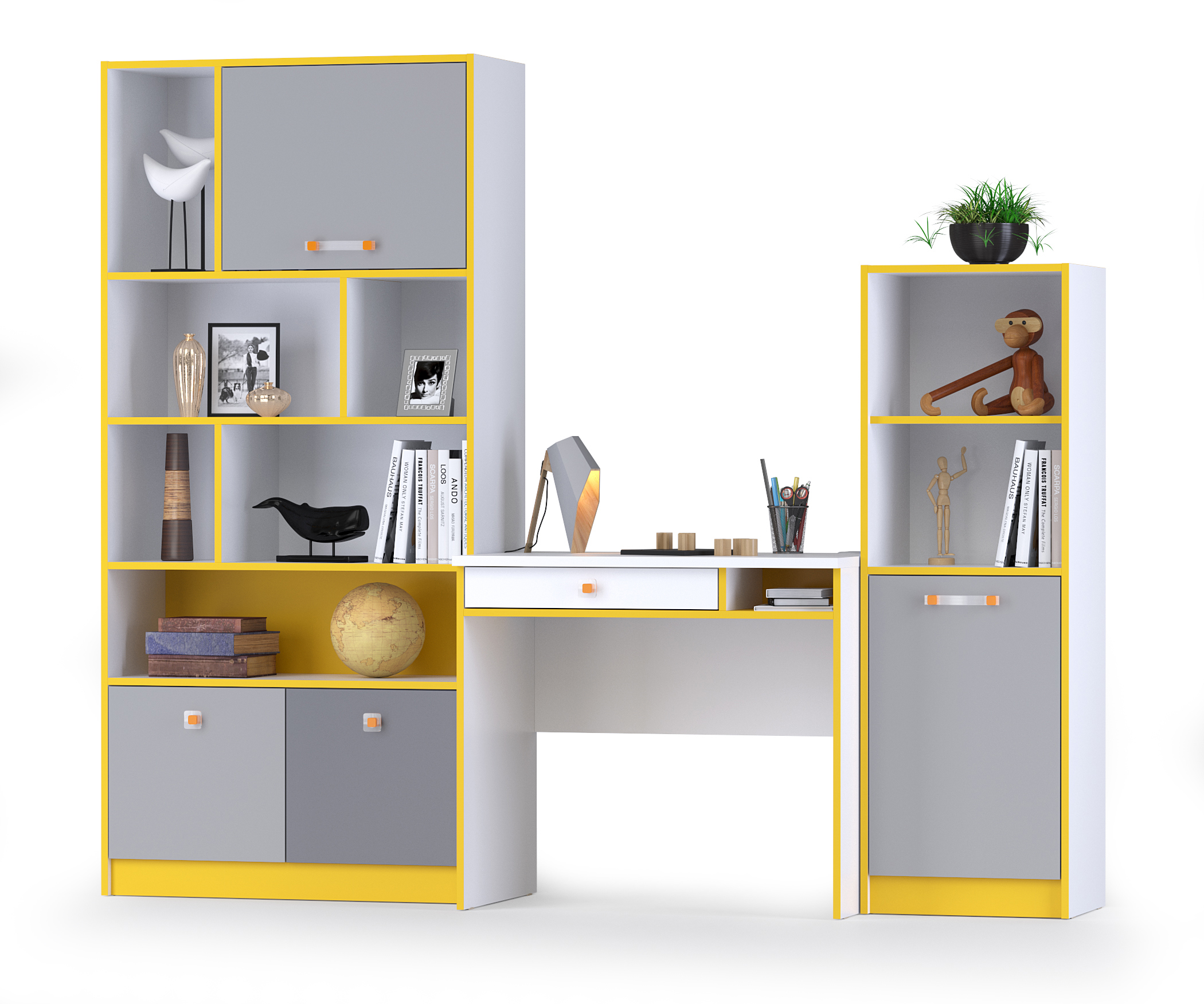 Изображение товара Детский письменный стол Моби Альфа 1022639 с ящиками и стеллажами Россия