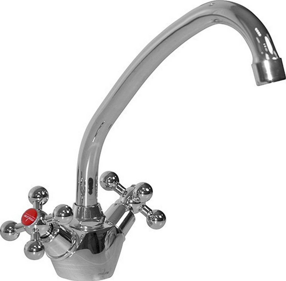 Изображение товара Смеситель MIXLINE ML07-032 Двухвентильный кухонный с глянцевым хромом