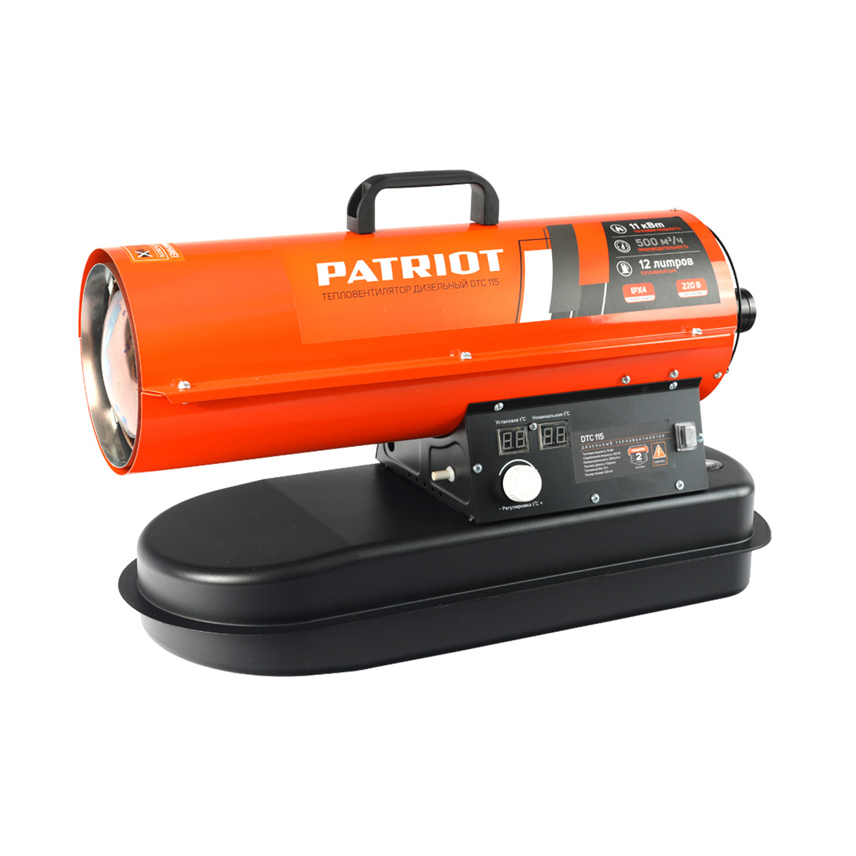 Изображение товара Дизельный калорифер Patriot DTC 115 мощностью 12 кВт для строительства и обогрева