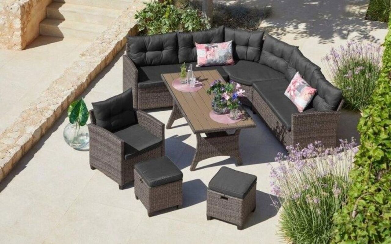 Изображение товара Комплект садовой мебели Афина AFM-373G Grey из искусственного ротанга для улицы и внутри