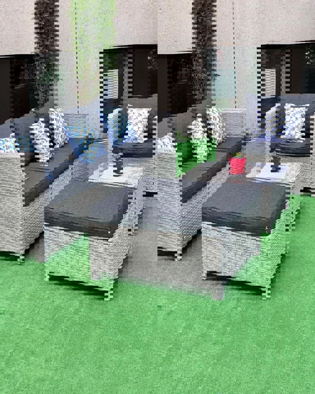 Изображение товара Набор садовой мебели Афина YR821G-grey/grey из искусственного ротанга 5 мест