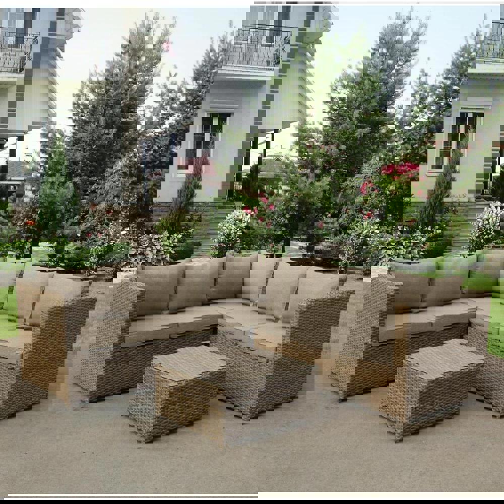 Изображение товара Садовая мебель для отдыха Афина YR825B-beige/grey из искусственного ротанга