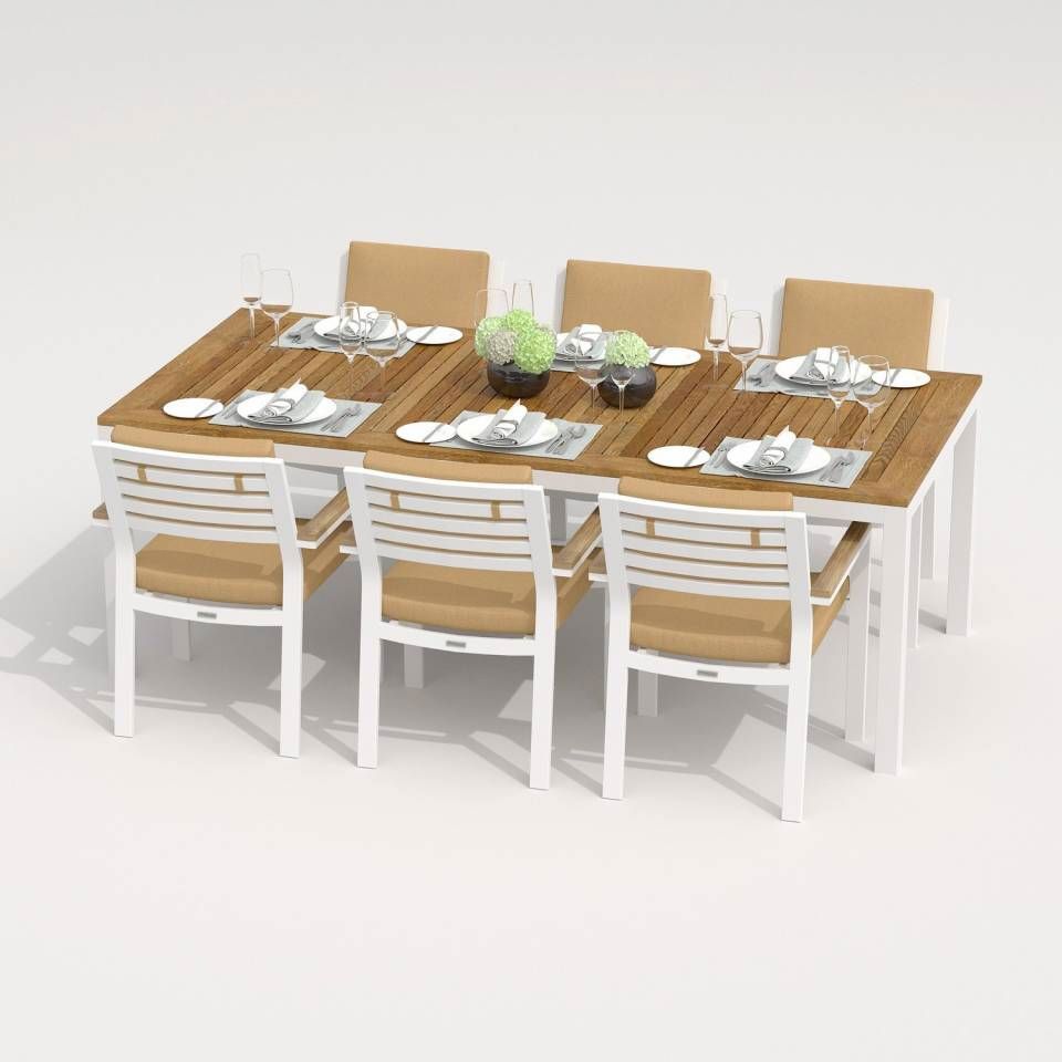 Изображение товара Набор садовой мебели Ideal patio Tella BONTA 200 beige 6 мест алюминий тика