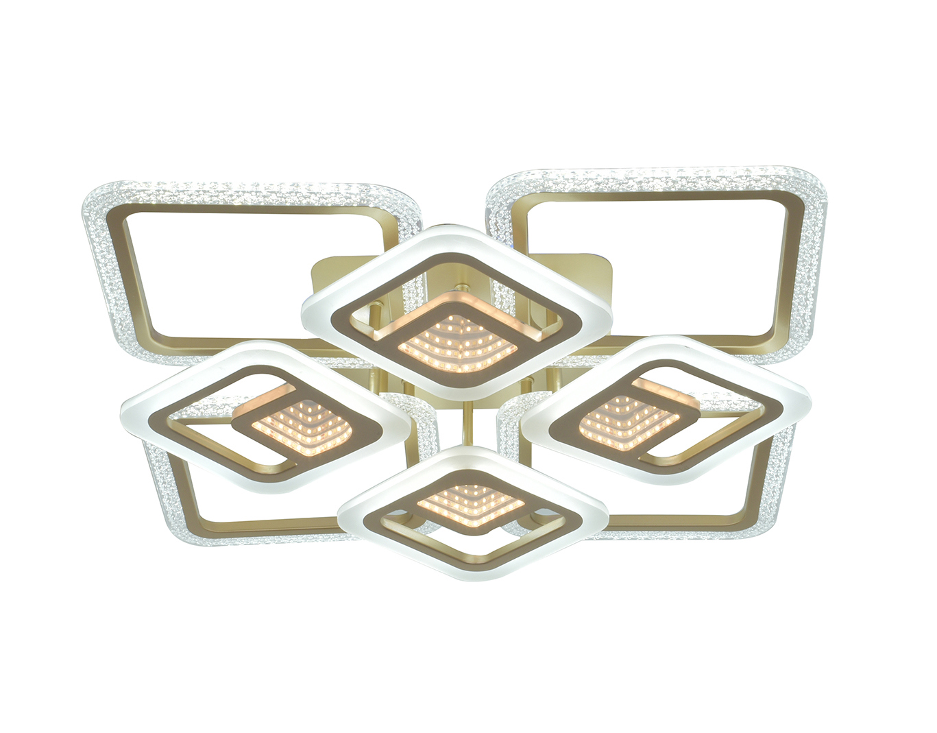 Изображение товара Потолочный светодиодный светильник SELENA M68583-8 SS1L с 8 плафонами 45 м² золотой