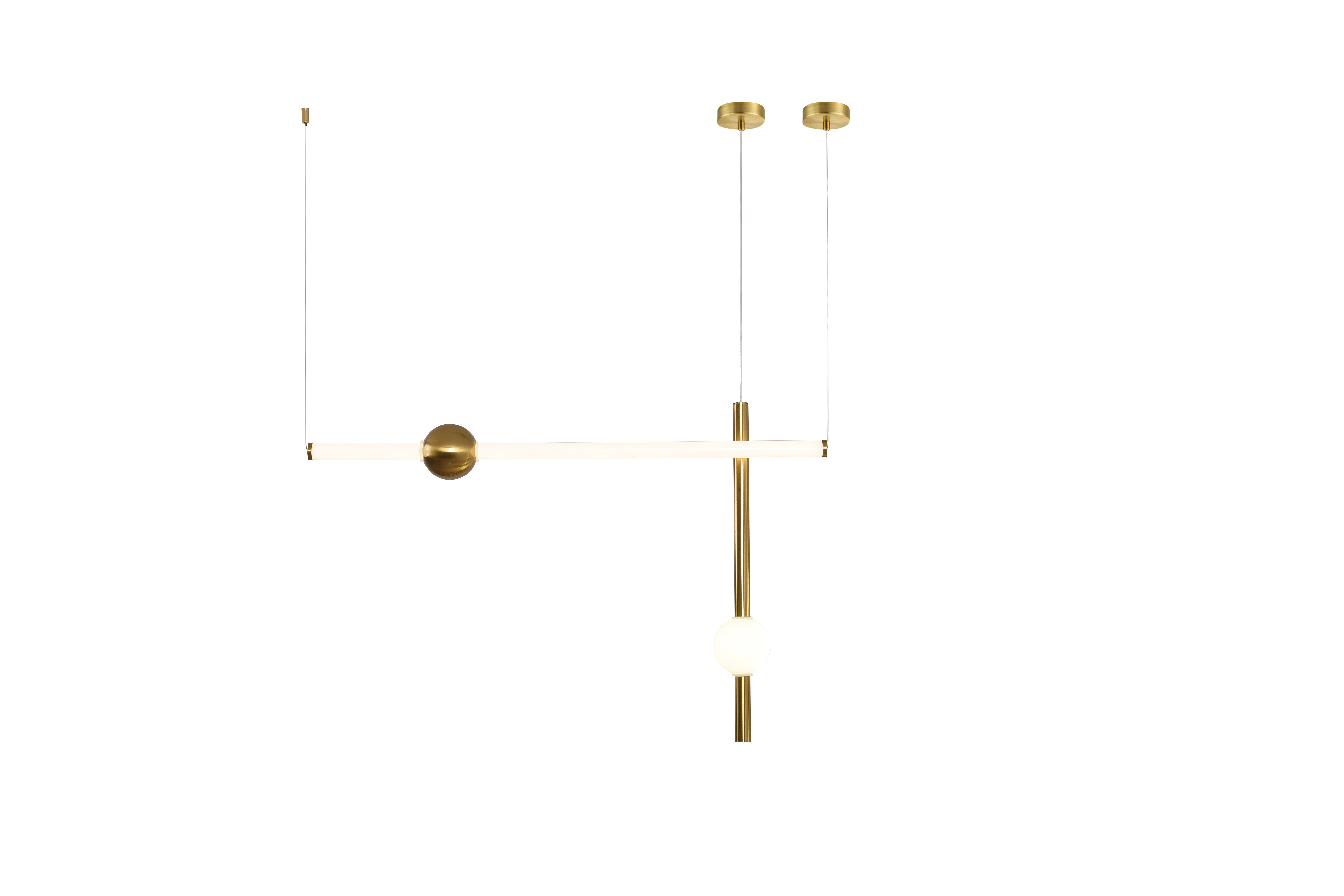 Изображение товара Светильник подвесной светодиодный Мелодия Света PS2672 PS1L 12 м² теплый белый свет цвет золотой