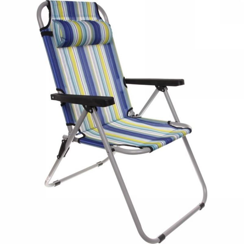 Изображение товара Садовый складной стул Добросад Венеция с подголовником и подлокотниками