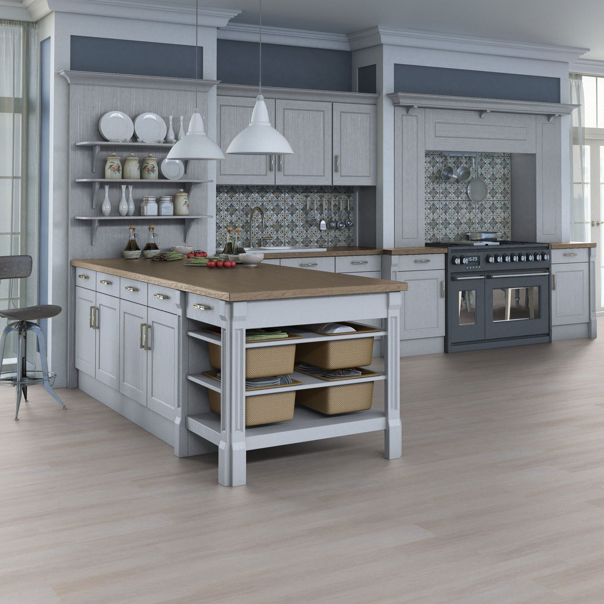 Изображение товара ПВХ плитка Jazz Andy 41 класс серый 2.1 мм 2.5 м² для помещений с высоким трафиком