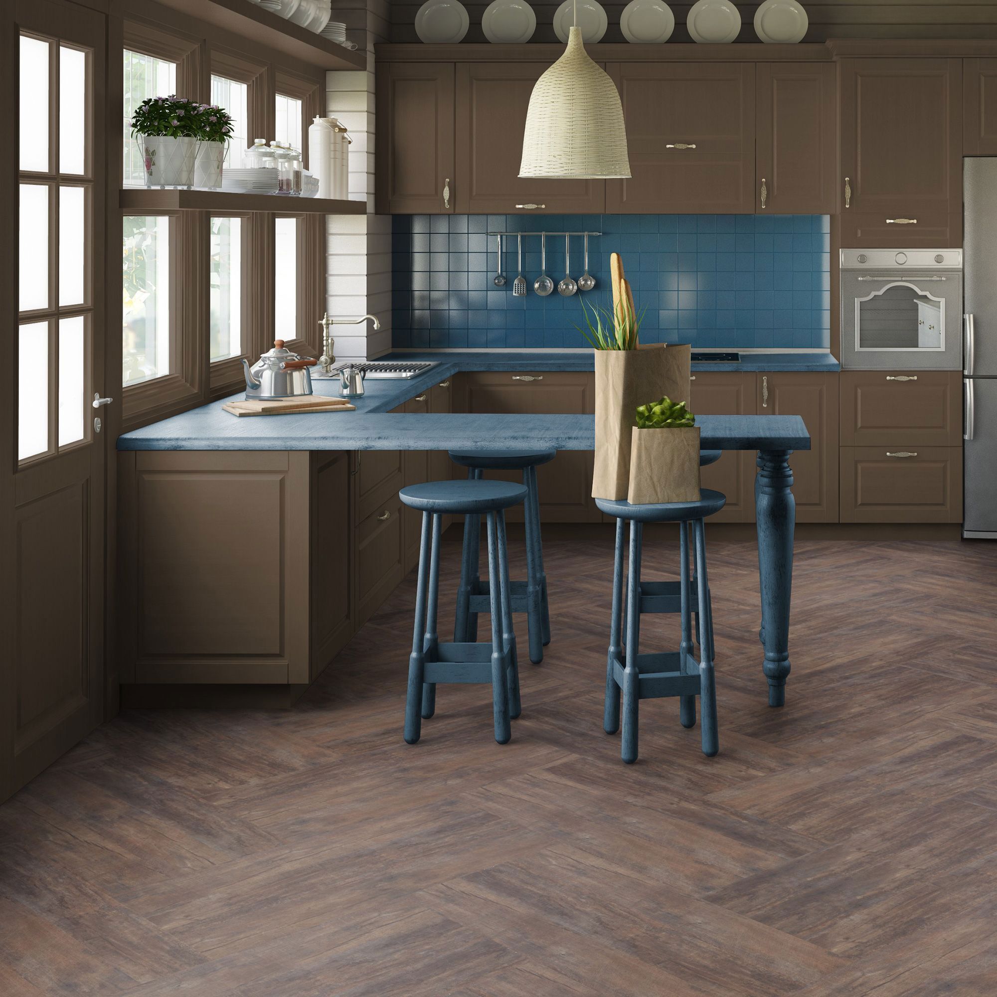 Изображение товара ПВХ плитка Jazz Charles 41 класс толщина 2.1 мм 2.5 м2 коричневый