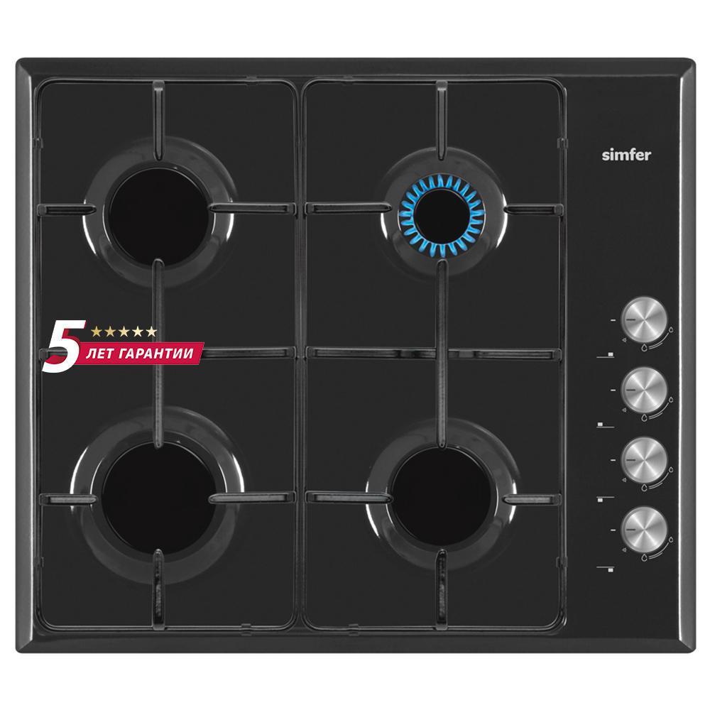 Газовая варочная панель Simfer H60Q40470 60 см 4 конфорки цвет черный ️ ...
