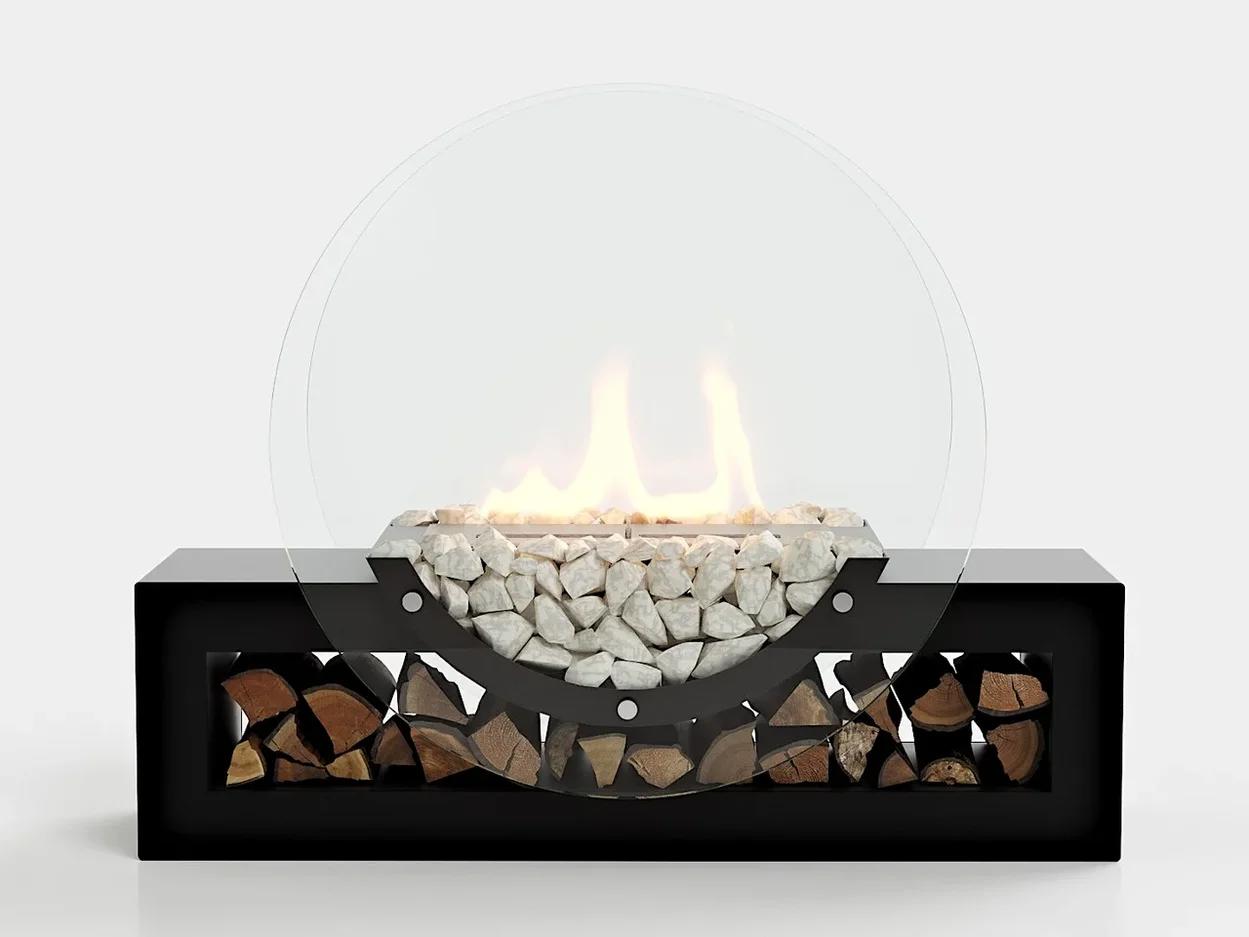 Изображение товара Биокамин напольный Lux Fire Рональдо с открытым огнем и стеклом 500 мм