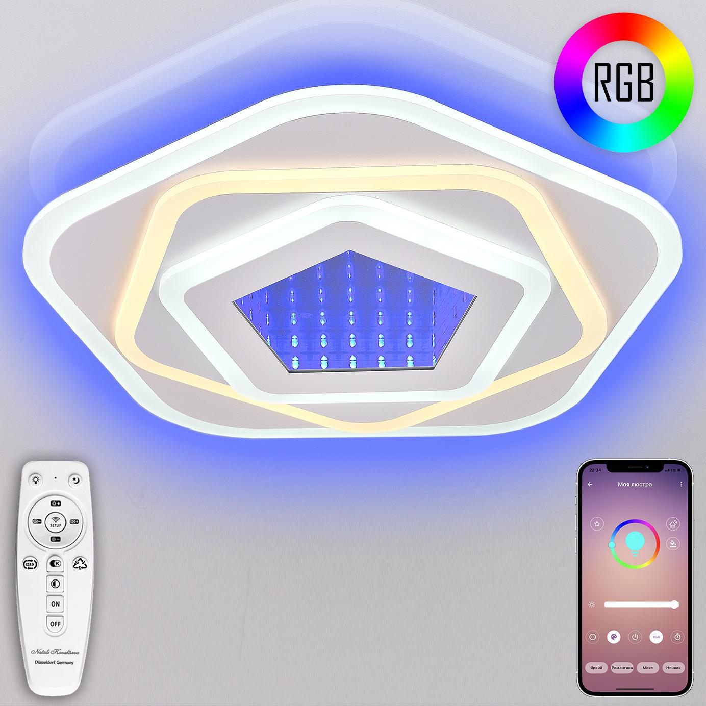 Изображение товара Люстра потолочная светодиодная Natali Kovaltseva High-Tech Lamps 82034 с пультом управления