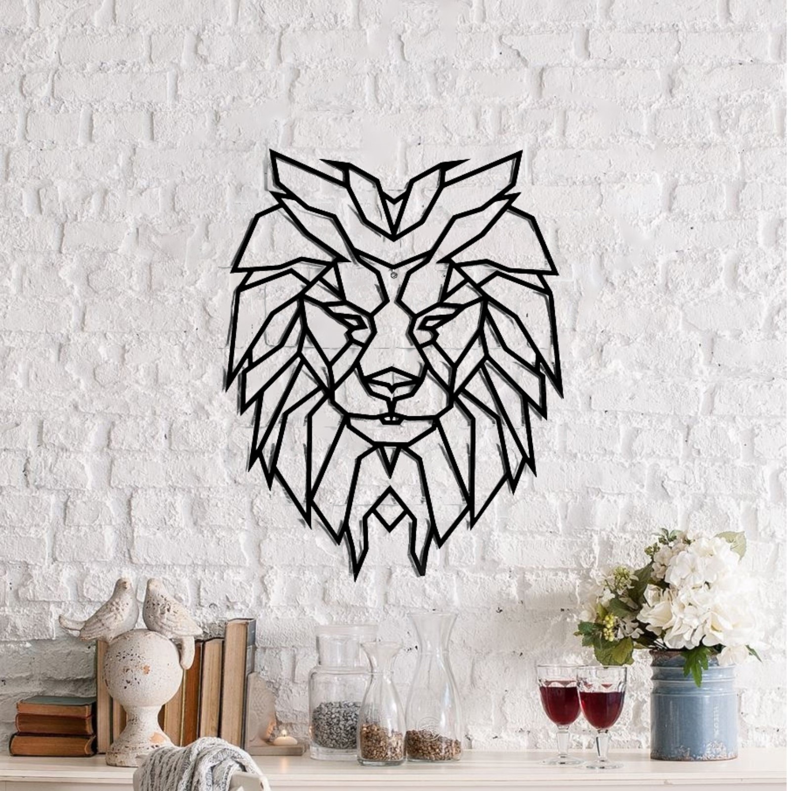 Изображение товара Панно металлическое "Лев" 30x30 см