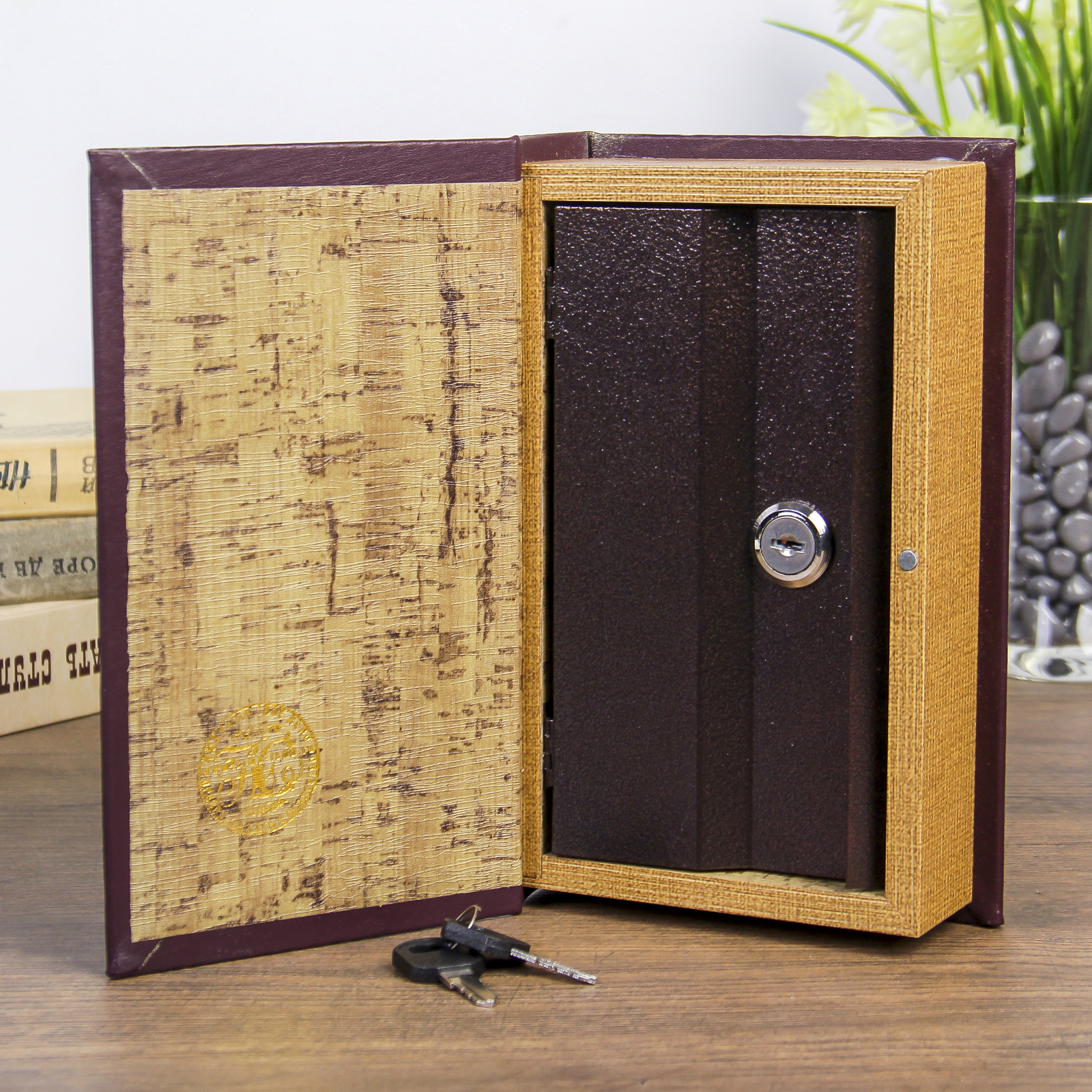 Изображение товара Шкатулка-сейф Личный валютный запас, коричневая, 5x13x21 см